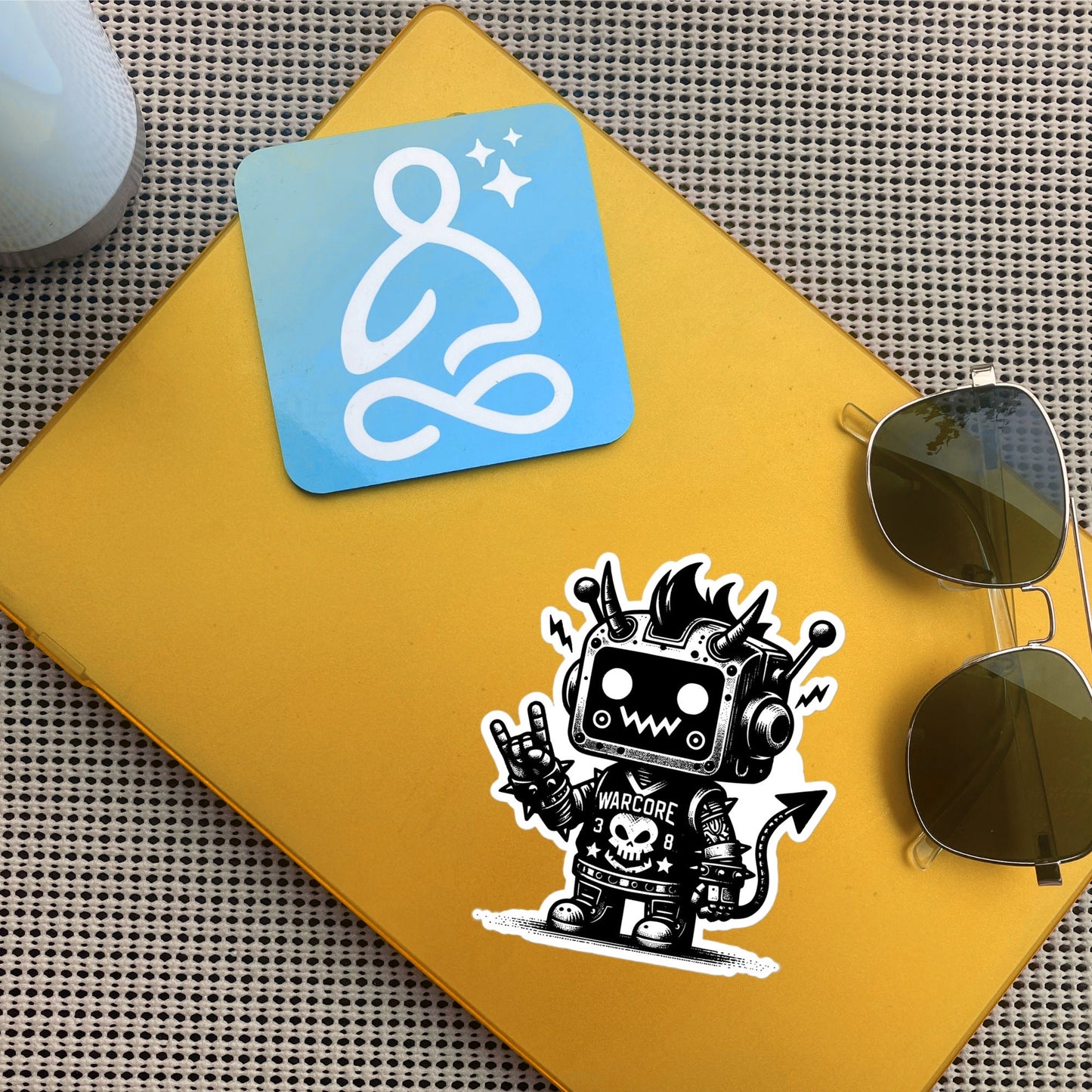 Cute Cyberpunk Cyborg Jersey Devil Gothic Vinyl Waterproof Sticker, Dreamcore Darkcore Weirdcore Cryptid Sticker Weird Stuff Unique Gift