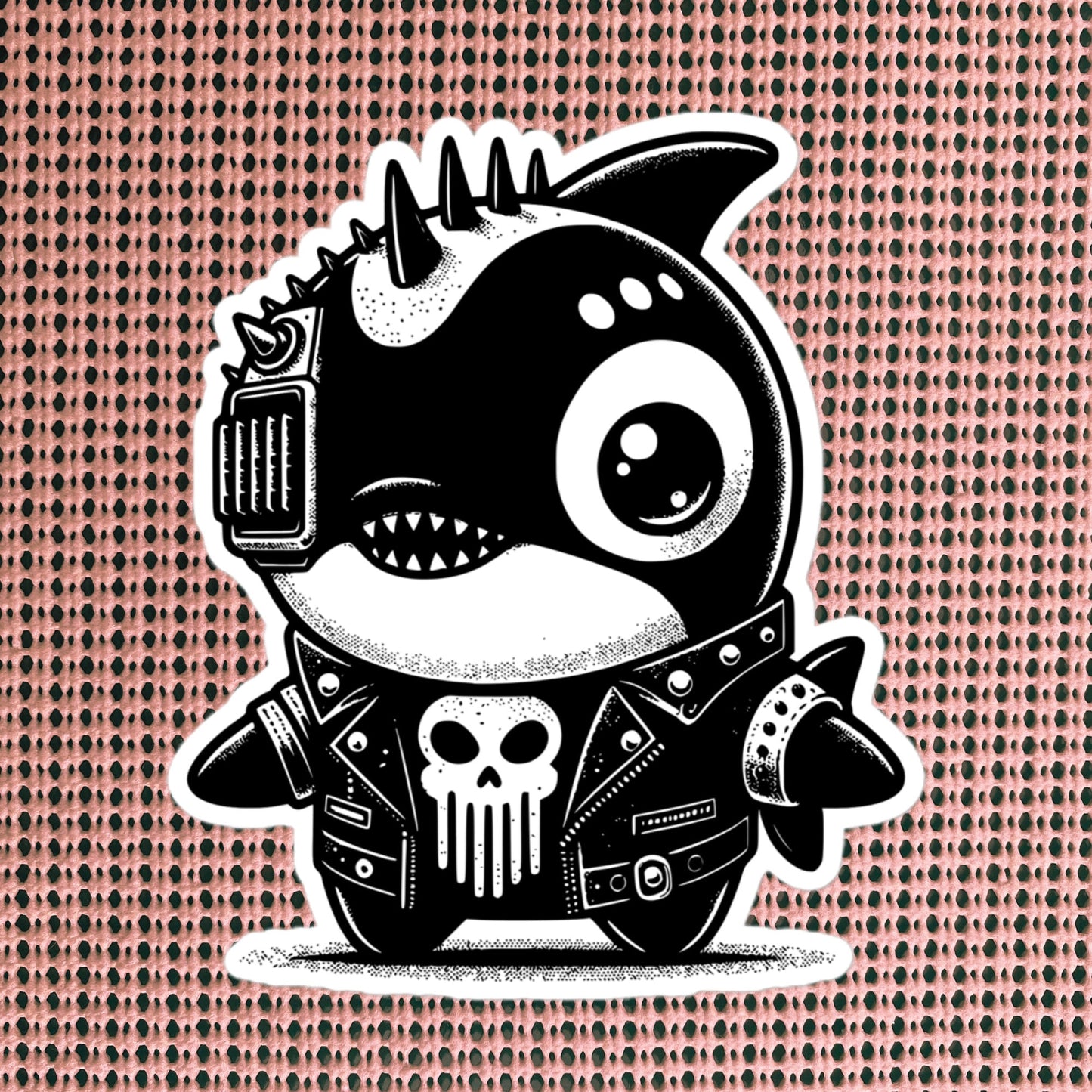 Gothic Grunge Punkrock Cyborg Orca Sticker Vinyl Waterproof Cyberpunk Animal Sticker for Tumblers, Car Bumpers, Books and Crafts