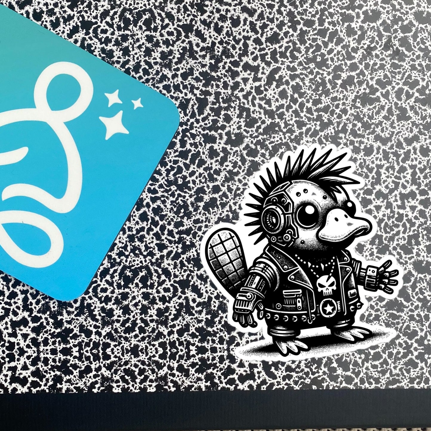 Gothic Grunge Punkrock Cyborg Platypus Sticker Vinyl Waterproof Cyberpunk Animal Sticker for Tumblers, Car Bumpers, Books and Crafts