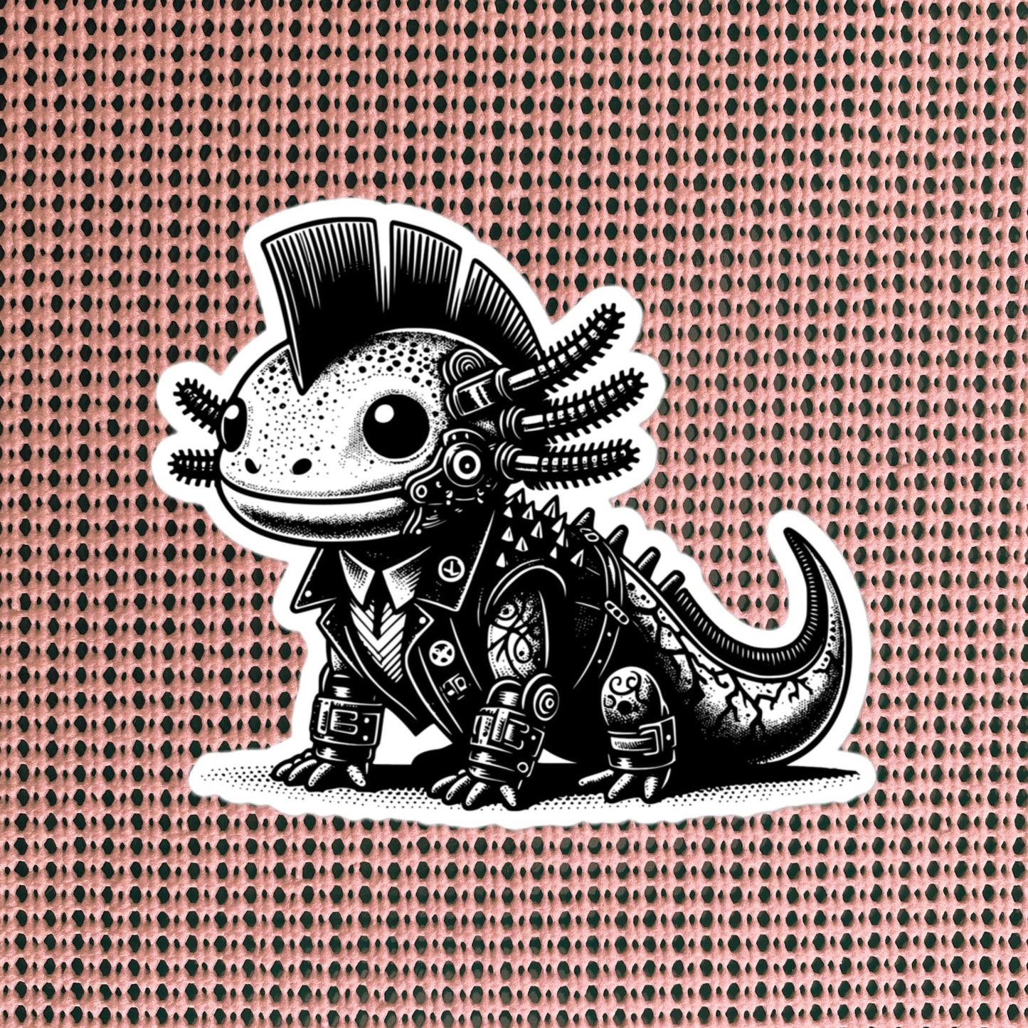 Gothic Grunge Punkrock Cyborg Axolotl Sticker Vinyl Waterproof Cyberpunk Animal Sticker for Tumblers, Car Bumpers, Books and Crafts