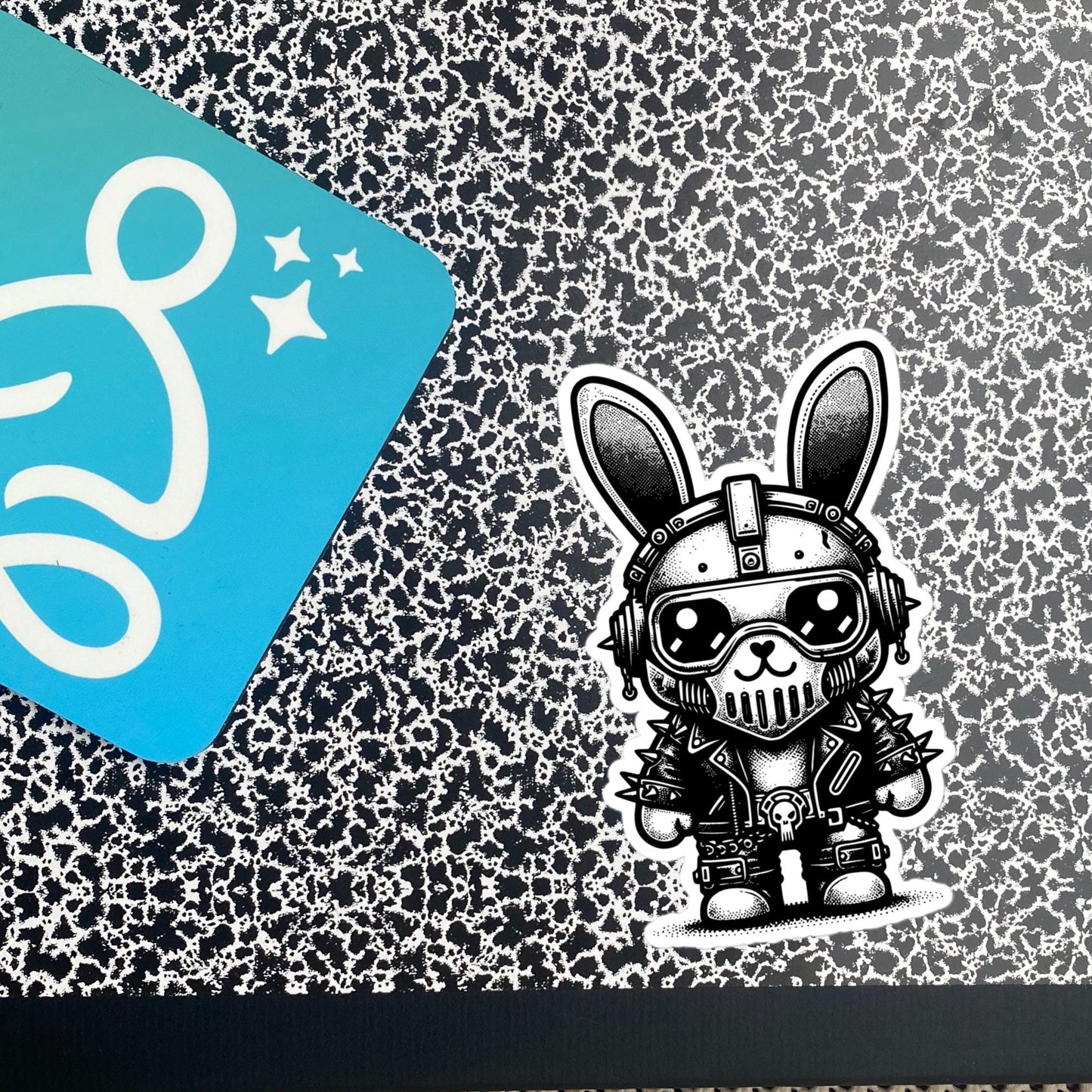 Gothic Grunge Punkrock Cyborg Bunny Rabbit Sticker Vinyl Waterproof Cyberpunk Animal Sticker for Tumblers, Car Bumpers, Books and Crafts