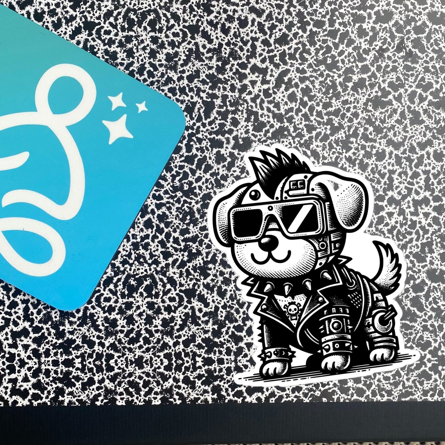 Gothic Grunge Punkrock Cyborg Dog Sticker Vinyl Waterproof Cyberpunk Animal Sticker for Tumblers, Car Bumpers, Books and Crafts