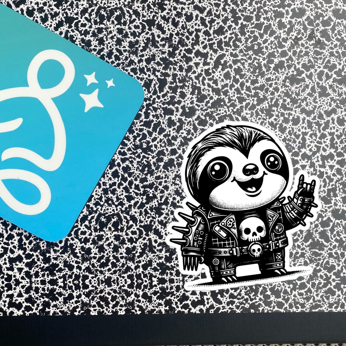 Gothic Grunge Punkrock Cyborg Sloth Sticker Vinyl Waterproof Cyberpunk Animal Sticker for Tumblers, Car Bumpers, Books and Crafts