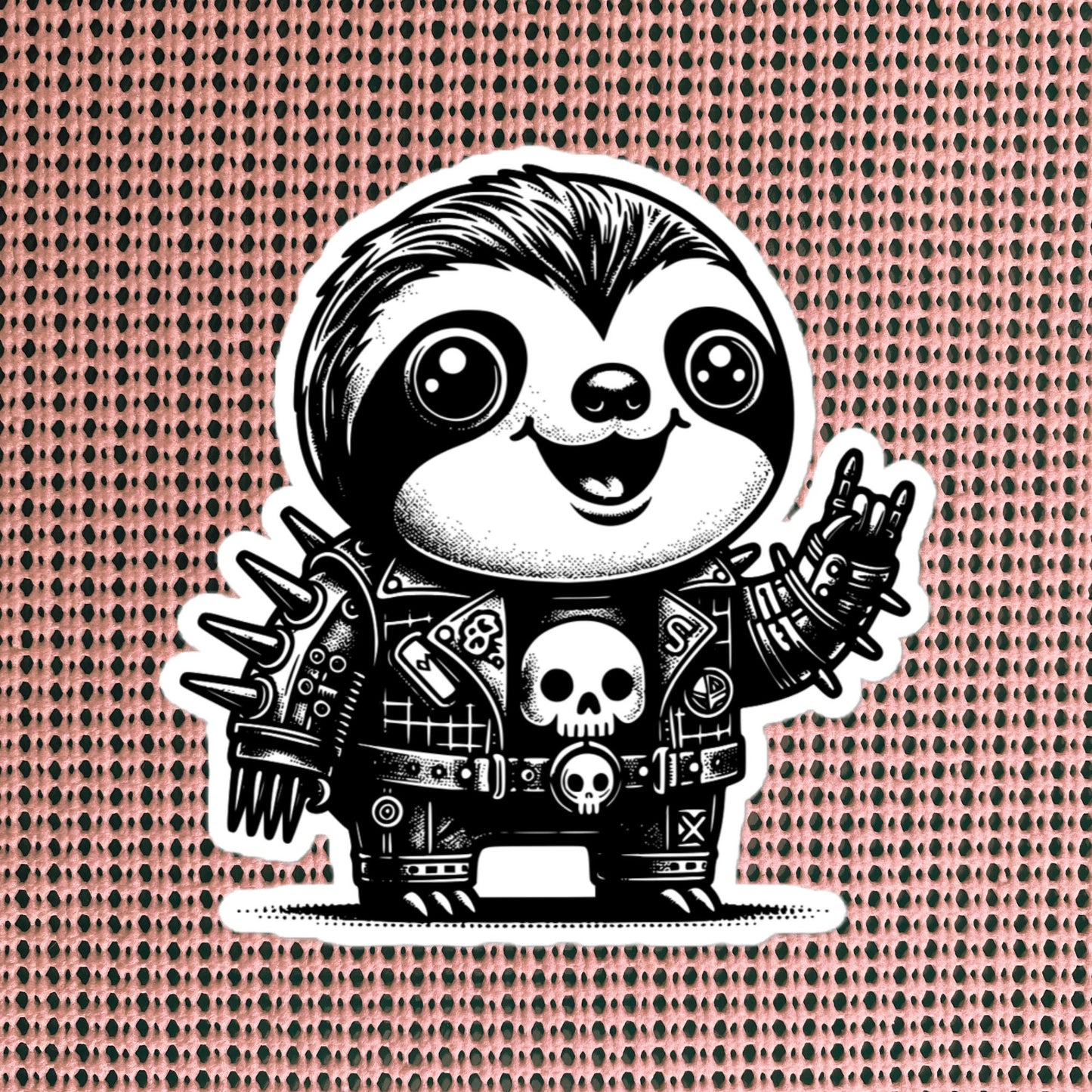 Gothic Grunge Punkrock Cyborg Sloth Sticker Vinyl Waterproof Cyberpunk Animal Sticker for Tumblers, Car Bumpers, Books and Crafts