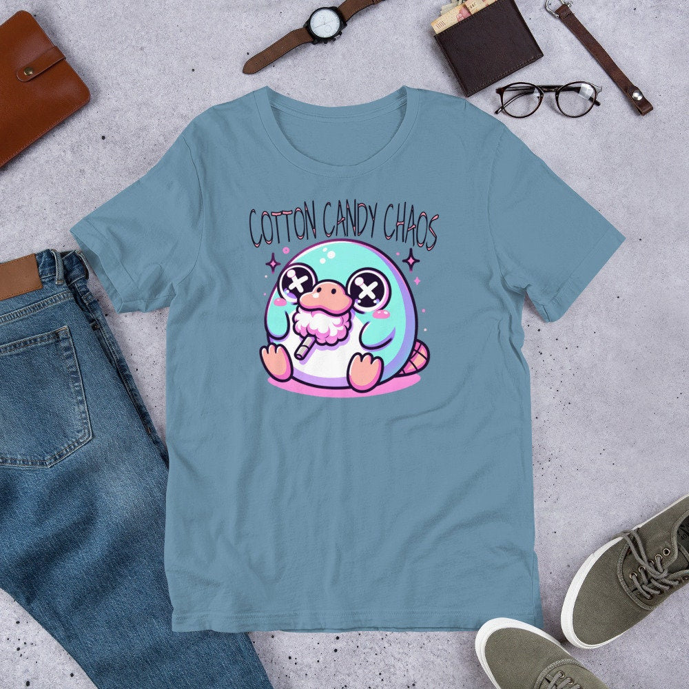 Weirdcore Pastel Goth Grunge Cute Platypus Shirt Cotton Candy Chaos T-Shirt Weird Stuff Oddcore