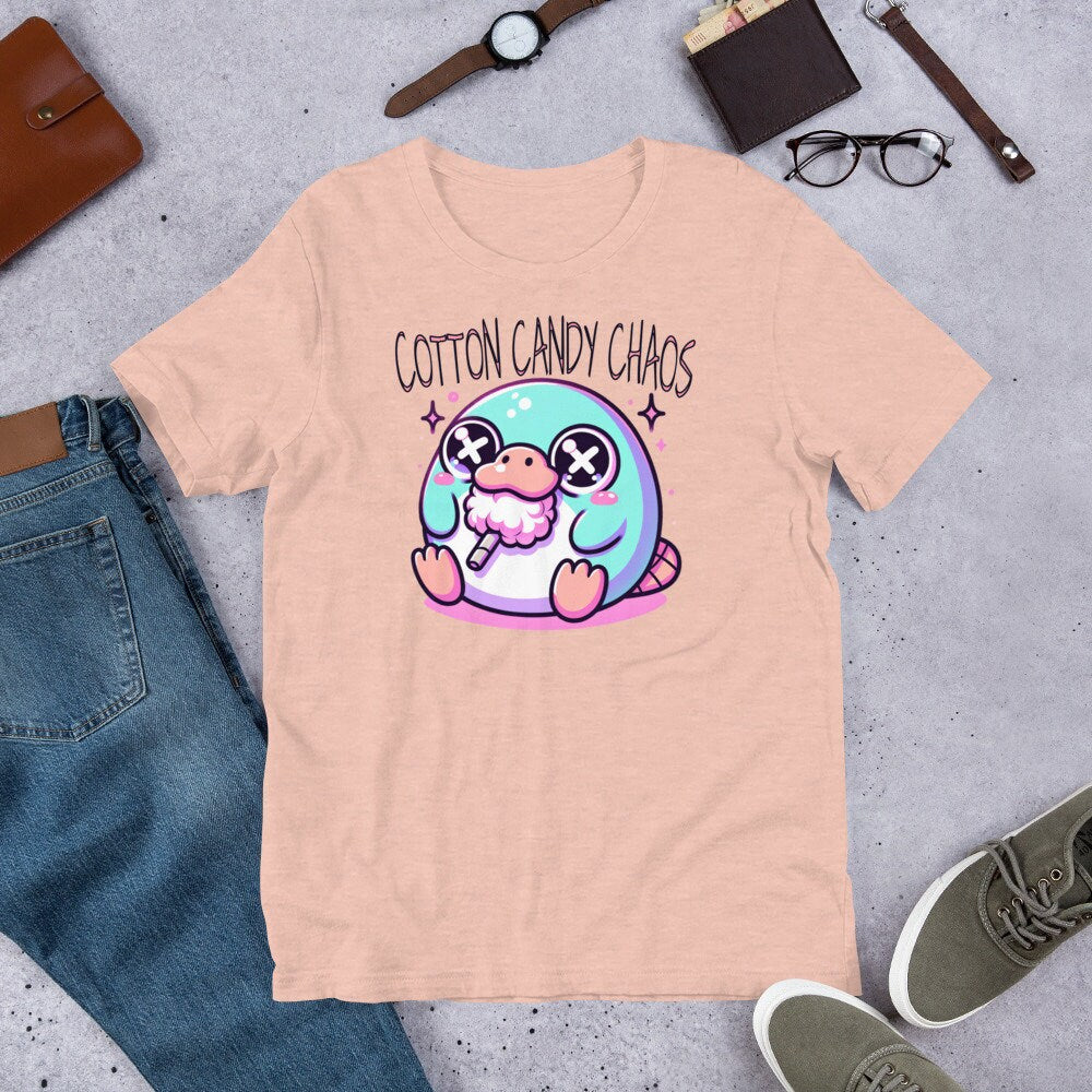 Weirdcore Pastel Goth Grunge Cute Platypus Shirt Cotton Candy Chaos T-Shirt Weird Stuff Oddcore