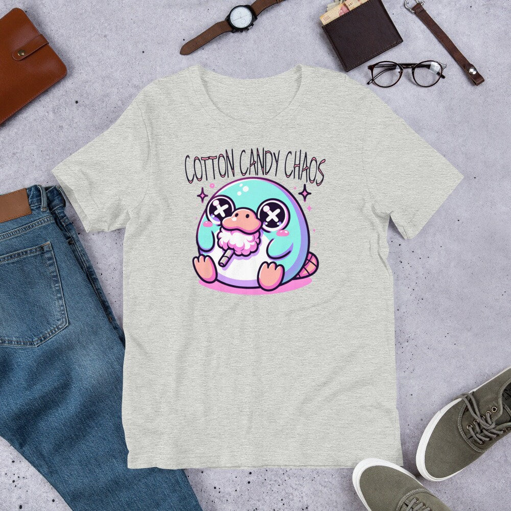 Weirdcore Pastel Goth Grunge Cute Platypus Shirt Cotton Candy Chaos T-Shirt Weird Stuff Oddcore