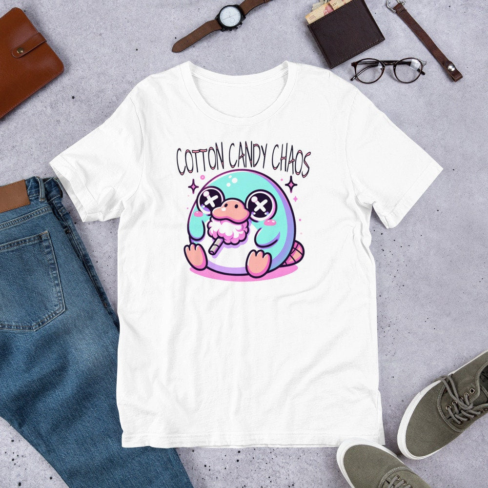 Weirdcore Pastel Goth Grunge Cute Platypus Shirt Cotton Candy Chaos T-Shirt Weird Stuff Oddcore