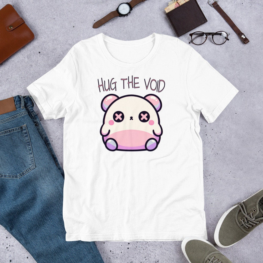 Weirdcore Pastel Goth Grunge Cute Bear Shirt Hug The Void T-Shirt Weird Stuff Oddcore Tee