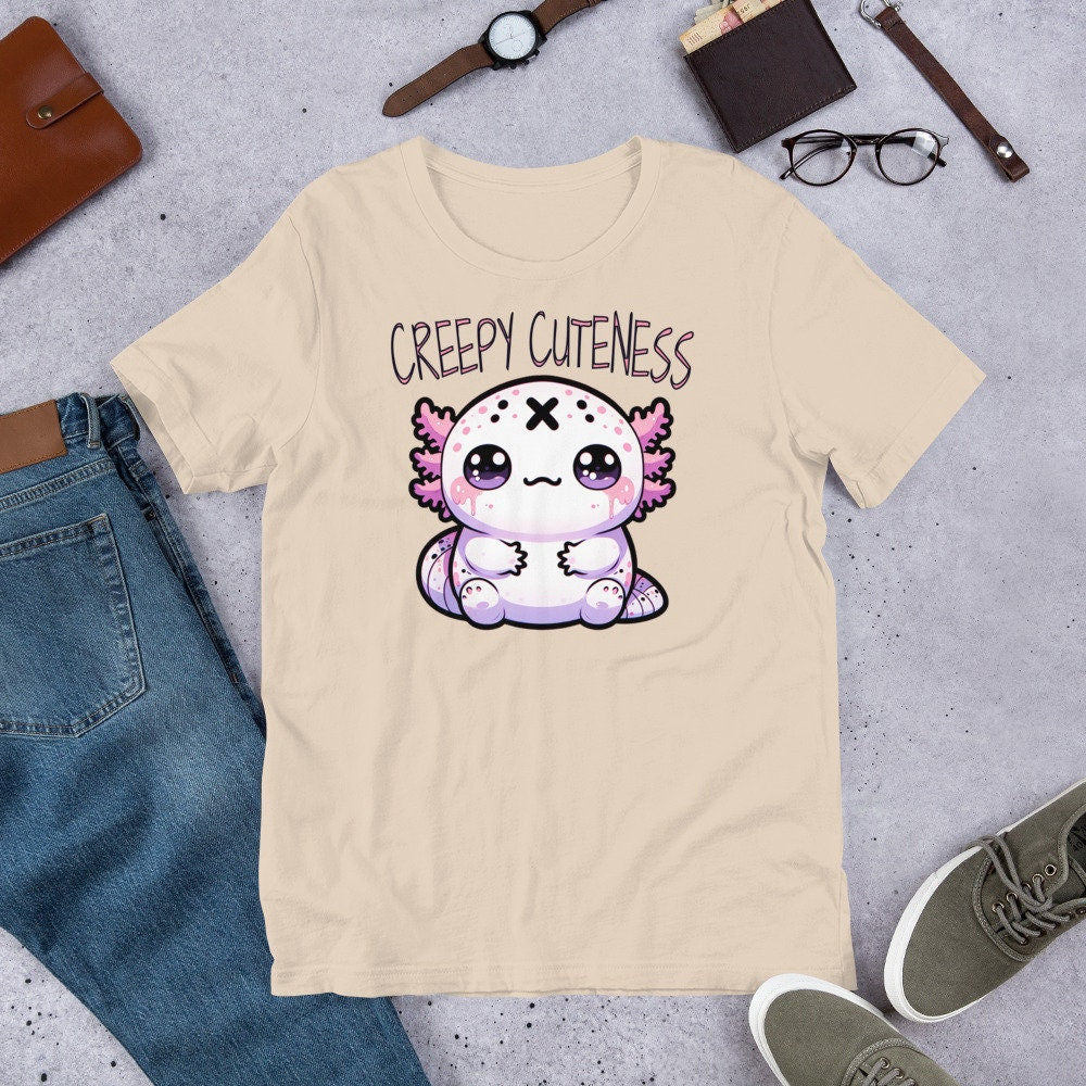 Weirdcore Pastel Goth Grunge Cute Axolotl Shirt Creepy Cuteness T-Shirt Weird Stuff Oddcore Tee
