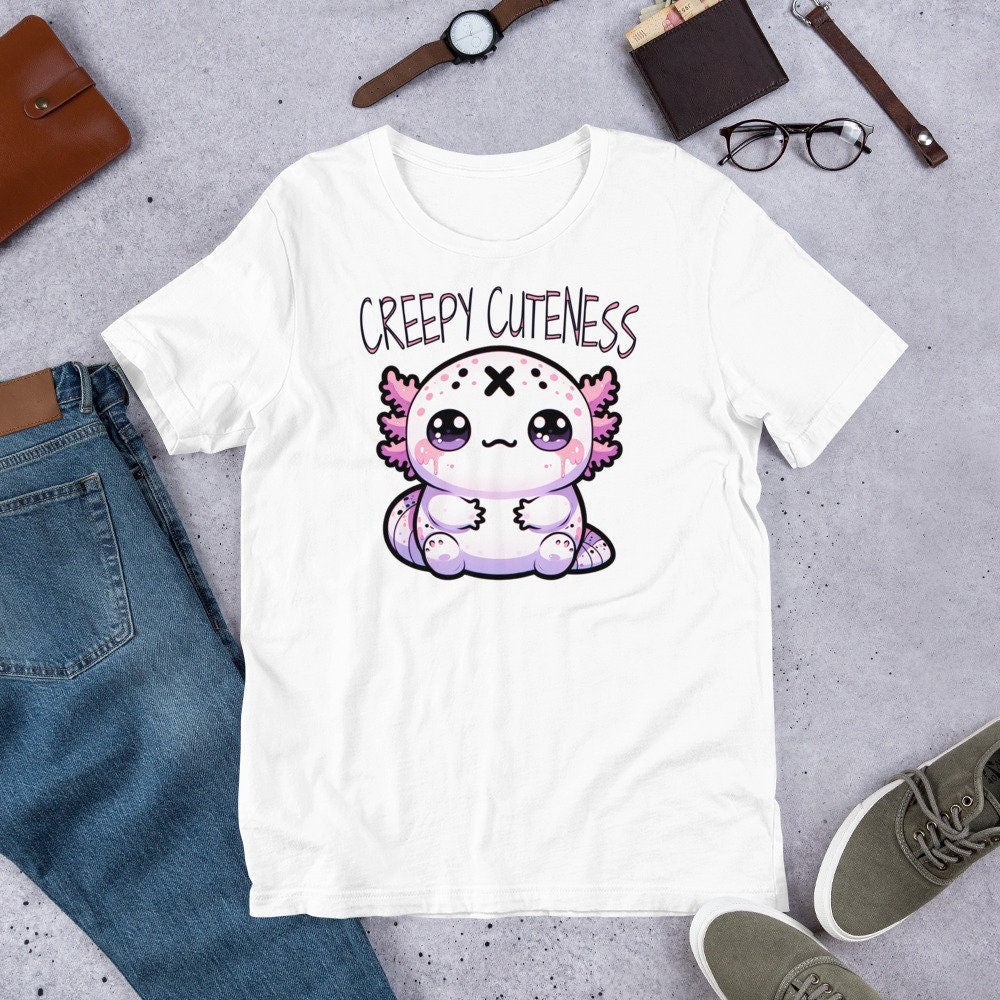 Weirdcore Pastel Goth Grunge Cute Axolotl Shirt Creepy Cuteness T-Shirt Weird Stuff Oddcore Tee