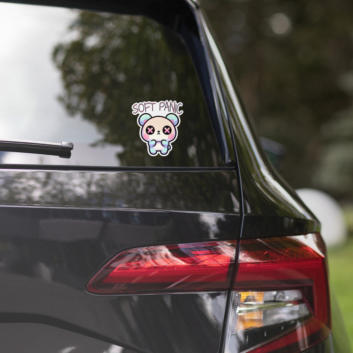 Weirdcore Pastel Goth Grunge Cute Anxious Bear Sticker Soft Panic Vinyl Waterproof Sticker Weird Stuff Oddcore Gift