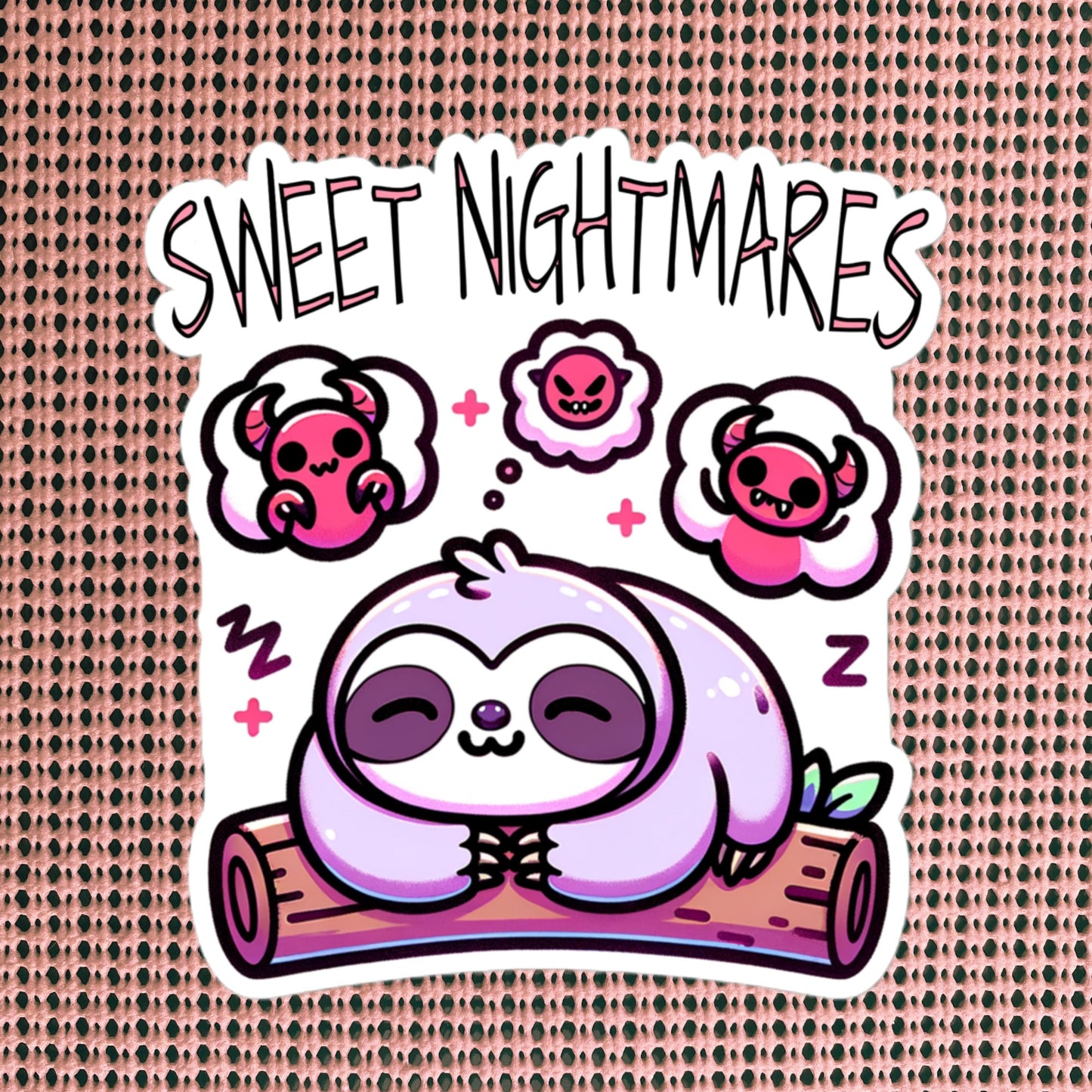 Weirdcore Pastel Goth Grunge Cute Sloth Sticker Sweet Nightmares Vinyl Waterproof Sticker Weird Stuff Oddcore Gift