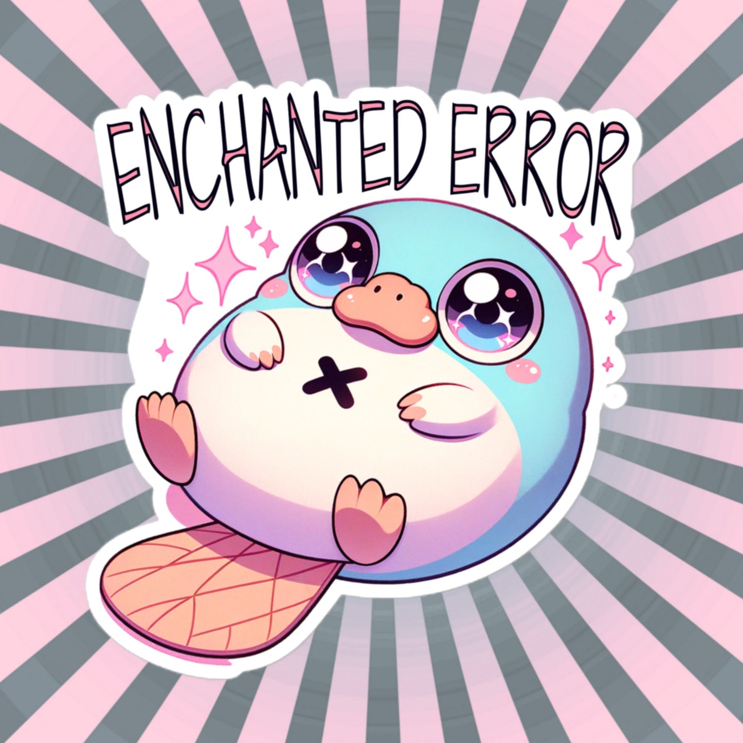 Weirdcore Pastel Goth Grunge Cute Platypus Sticker Enchanted Error Vinyl Waterproof Sticker Weird Stuff Oddcore Gift