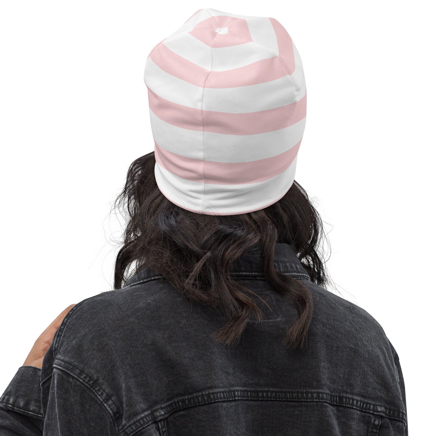 Weirdcore Pastel Goth Grunge Opossum Striped Beanie, Let Your Trashy Shine Oddcore Beanie Hat