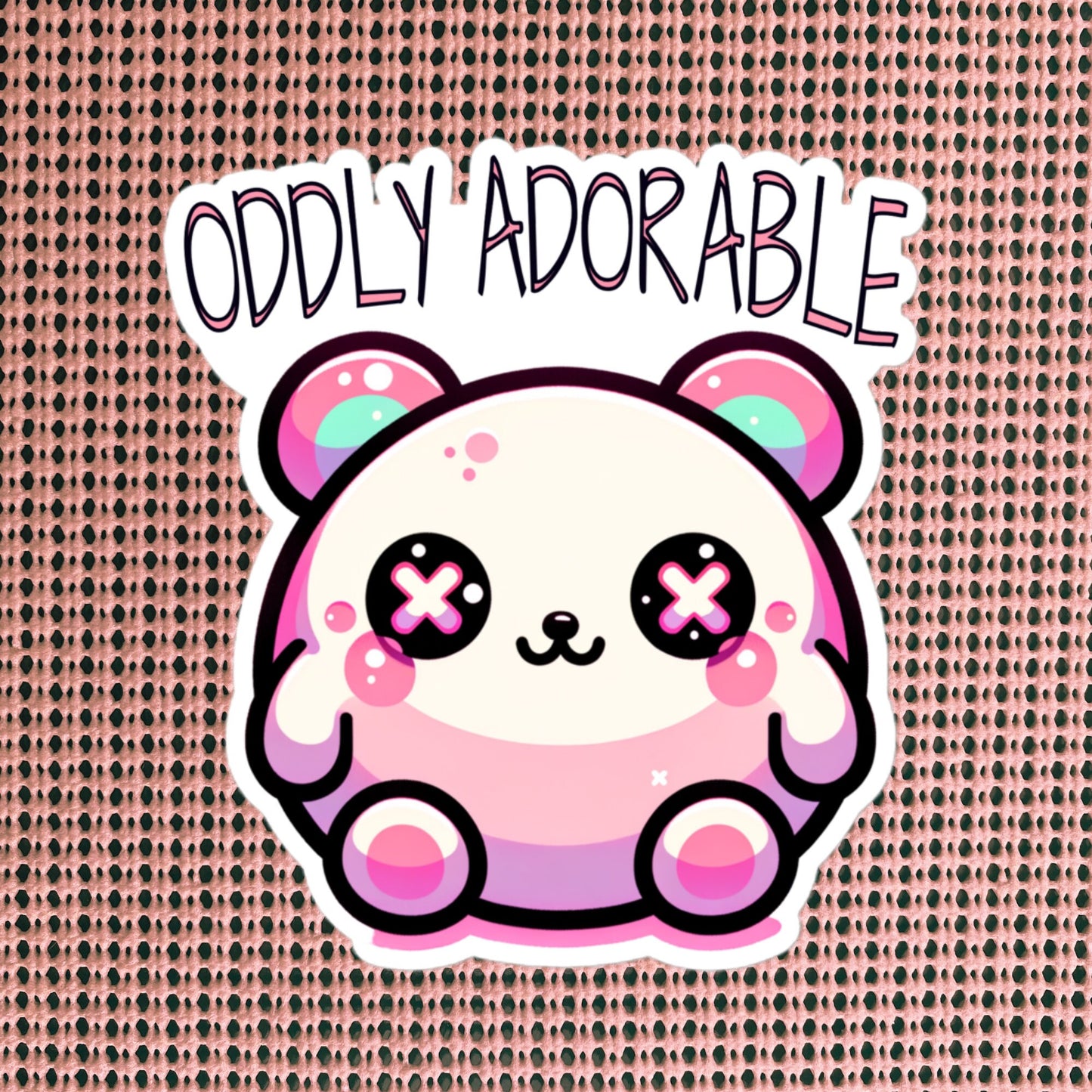 Weirdcore Pastel Goth Grunge Cute Teddy Bear Sticker Oddly Adorable Vinyl Waterproof Sticker Weird Stuff Oddcore Gift