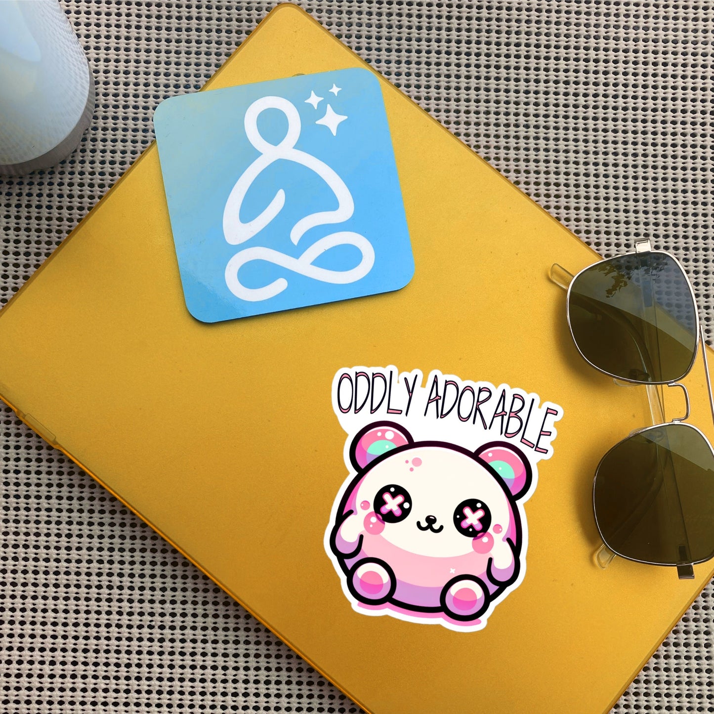 Weirdcore Pastel Goth Grunge Cute Teddy Bear Sticker Oddly Adorable Vinyl Waterproof Sticker Weird Stuff Oddcore Gift