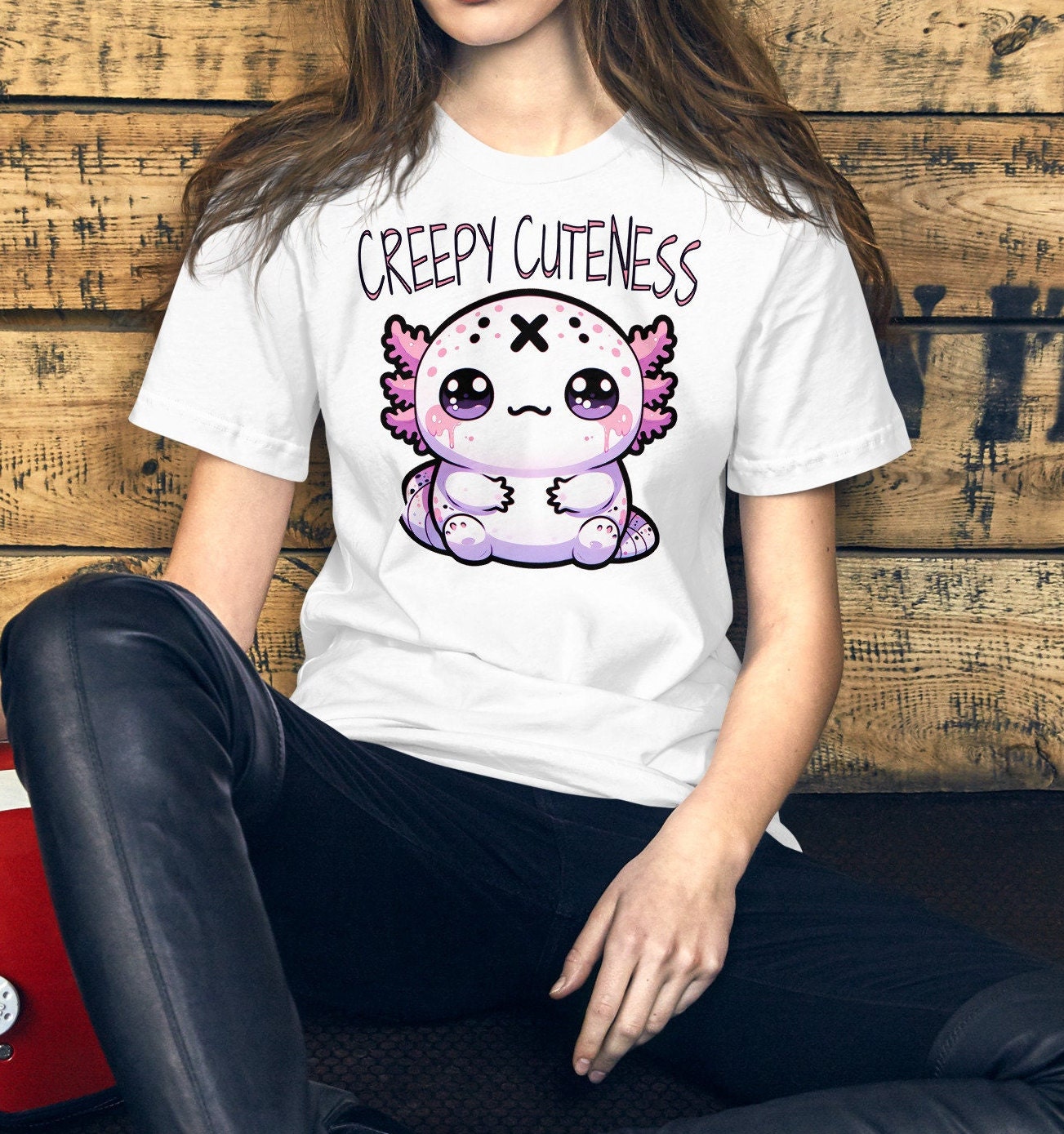 Weirdcore Pastel Goth Grunge Cute Axolotl Shirt Creepy Cuteness T-Shirt Weird Stuff Oddcore Tee
