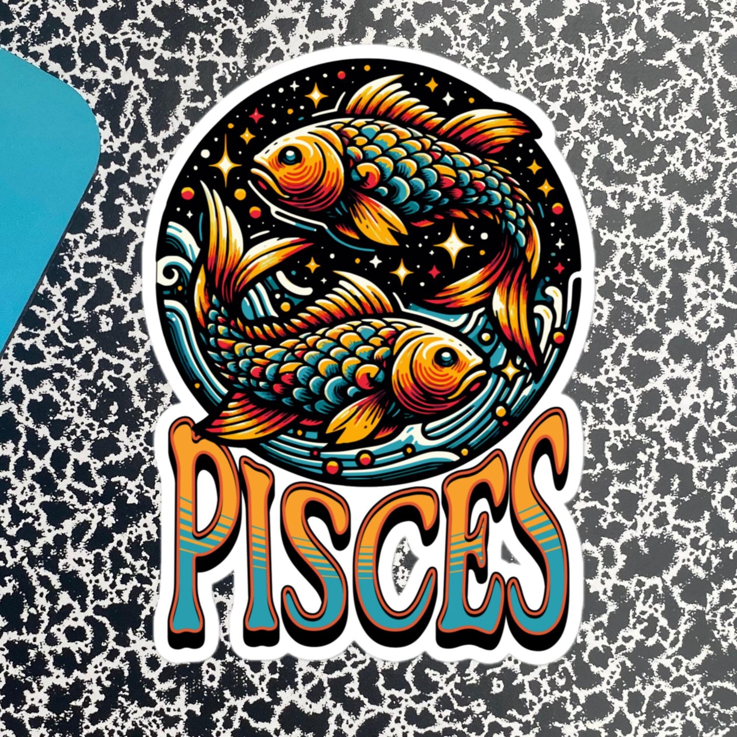Pisces Flash Sticker, Zodiac Sign Sticker, Horoscope Custom Pisces Sticker, Multiple Sizes, Unique Gift