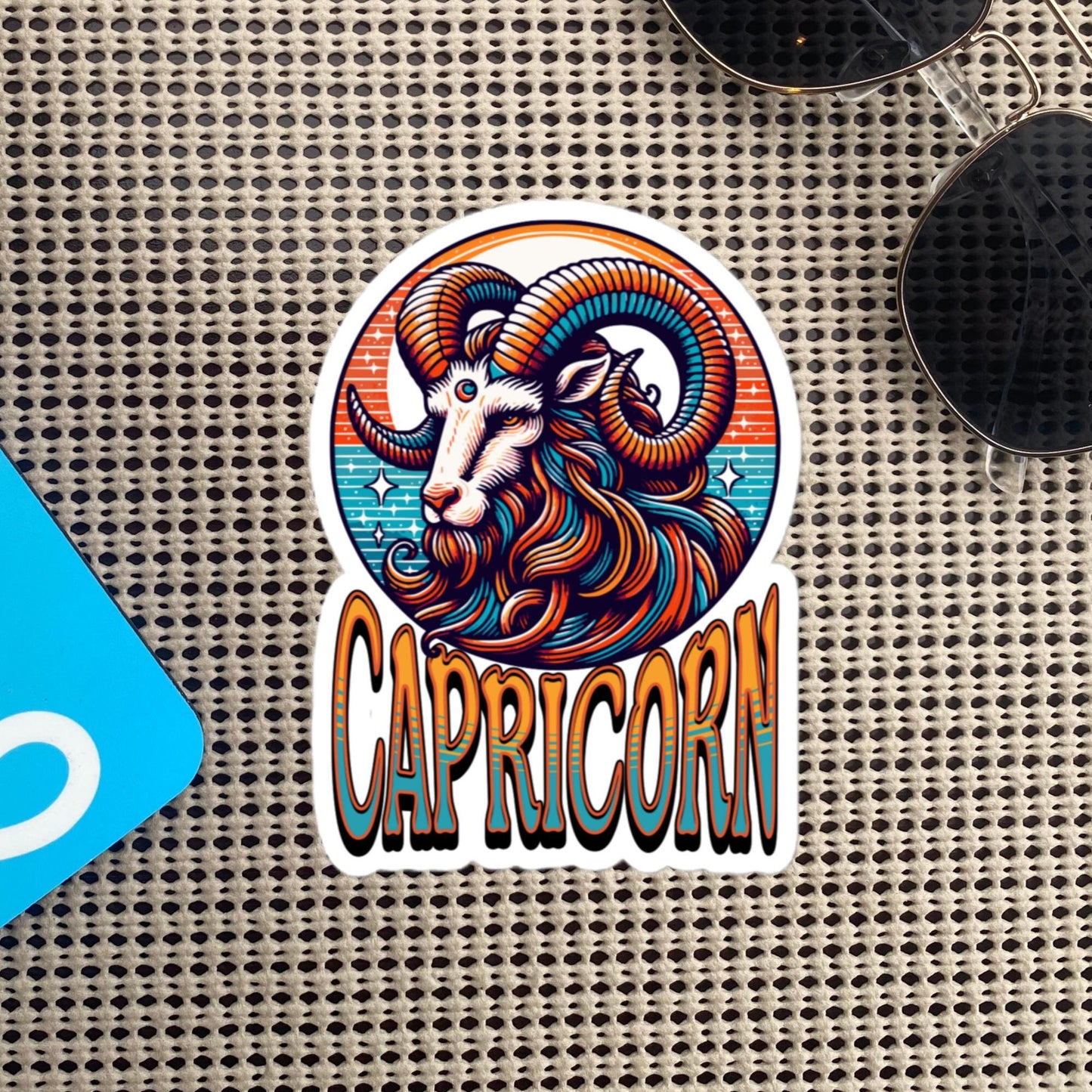 Capricorn Flash Sticker, Zodiac Sign Sticker, Horoscope Custom Capricorn Sticker, Multiple Sizes, Unique Gift
