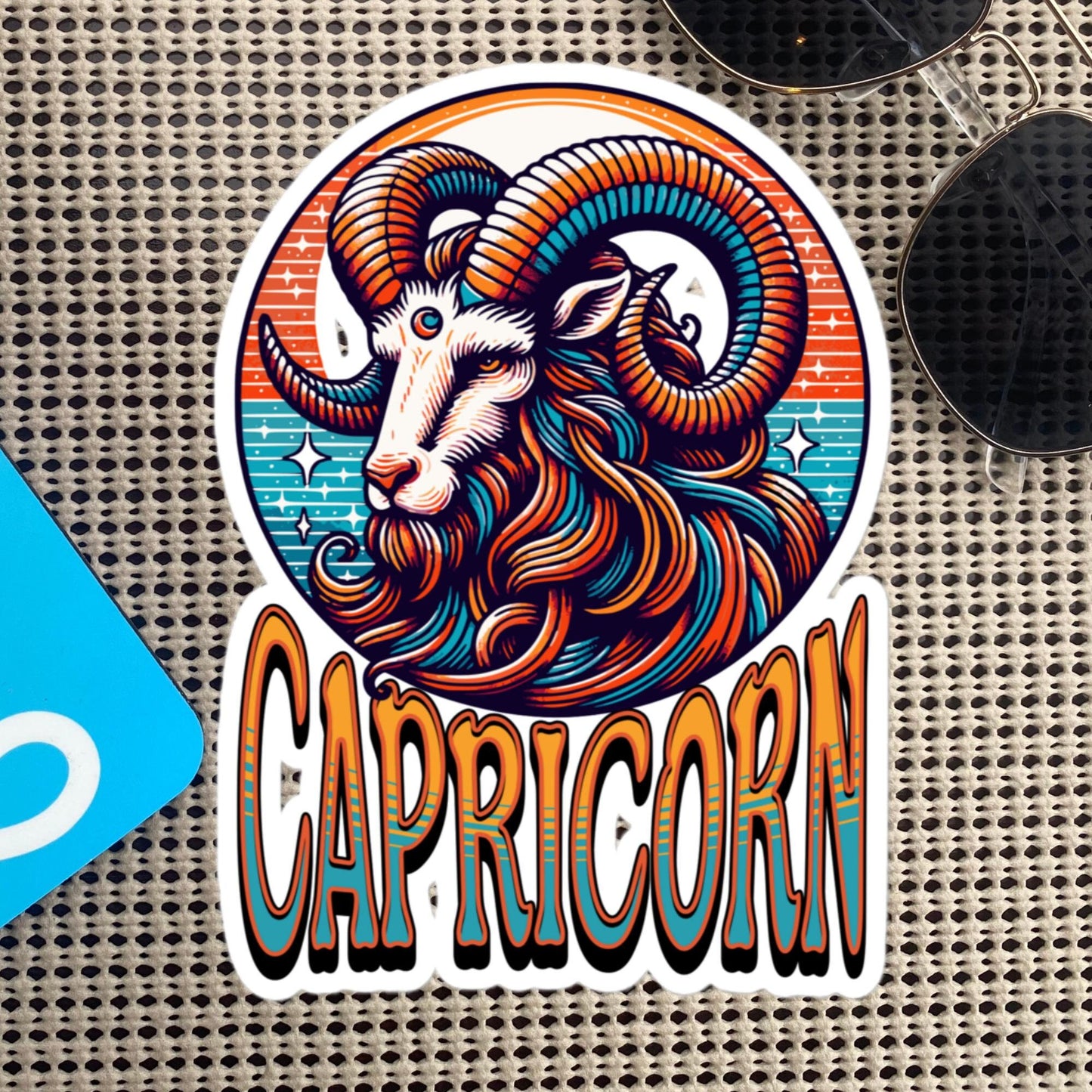 Capricorn Flash Sticker, Zodiac Sign Sticker, Horoscope Custom Capricorn Sticker, Multiple Sizes, Unique Gift