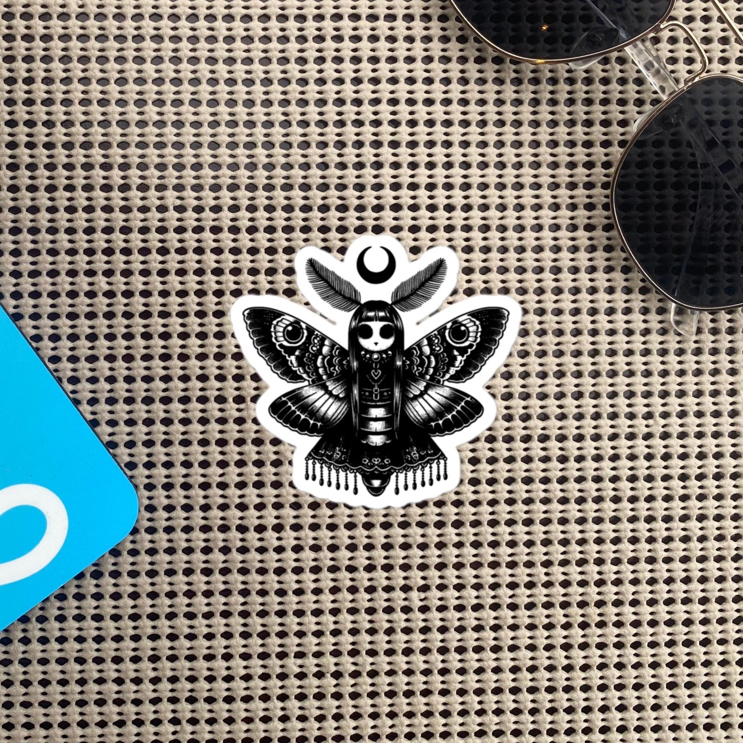Gothic Luna Moth Sticker, Weirdcore WhimsiGoth Luna Moth Sticker, Weird Stuff, Original Design, Gift