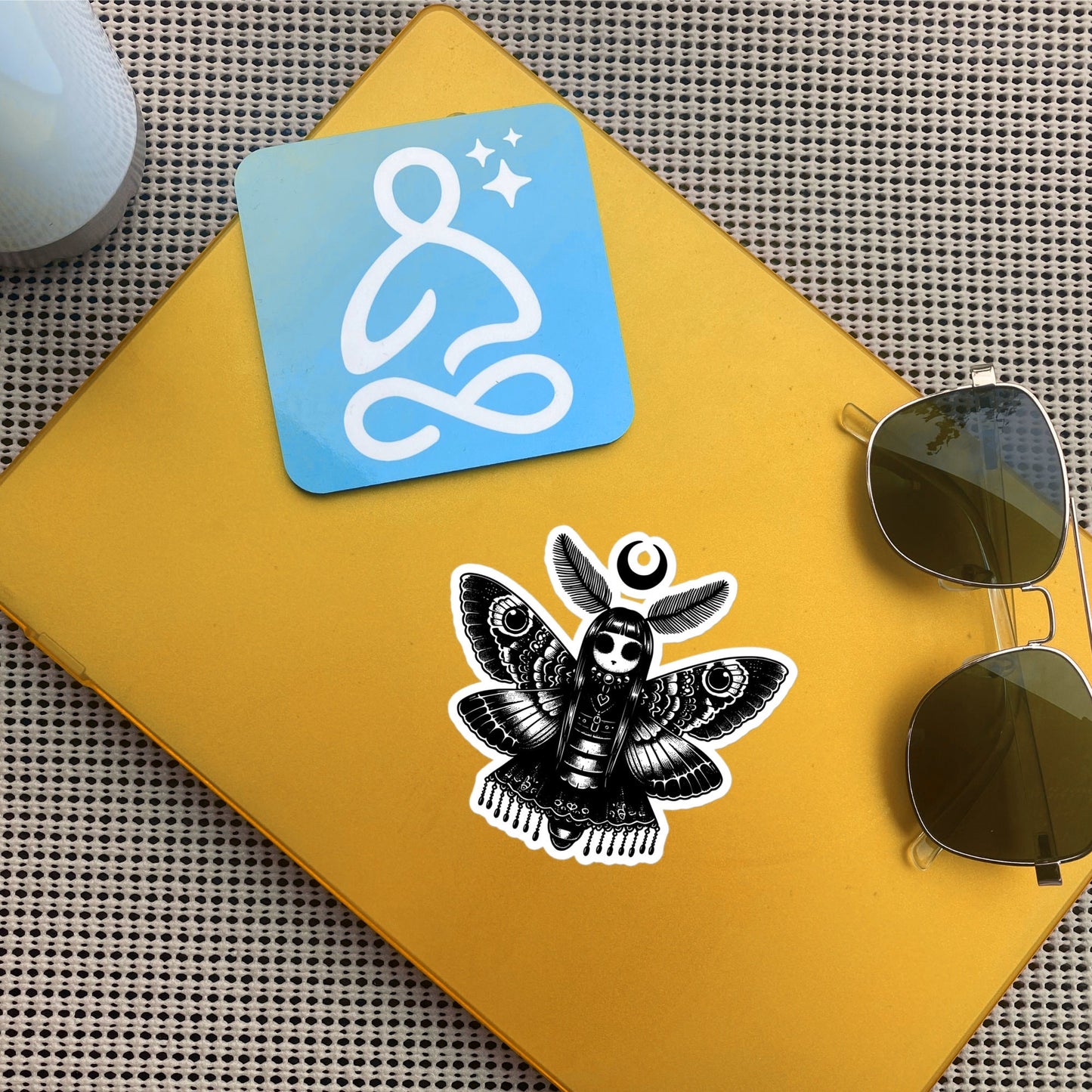 Gothic Luna Moth Sticker, Weirdcore WhimsiGoth Luna Moth Sticker, Weird Stuff, Original Design, Gift