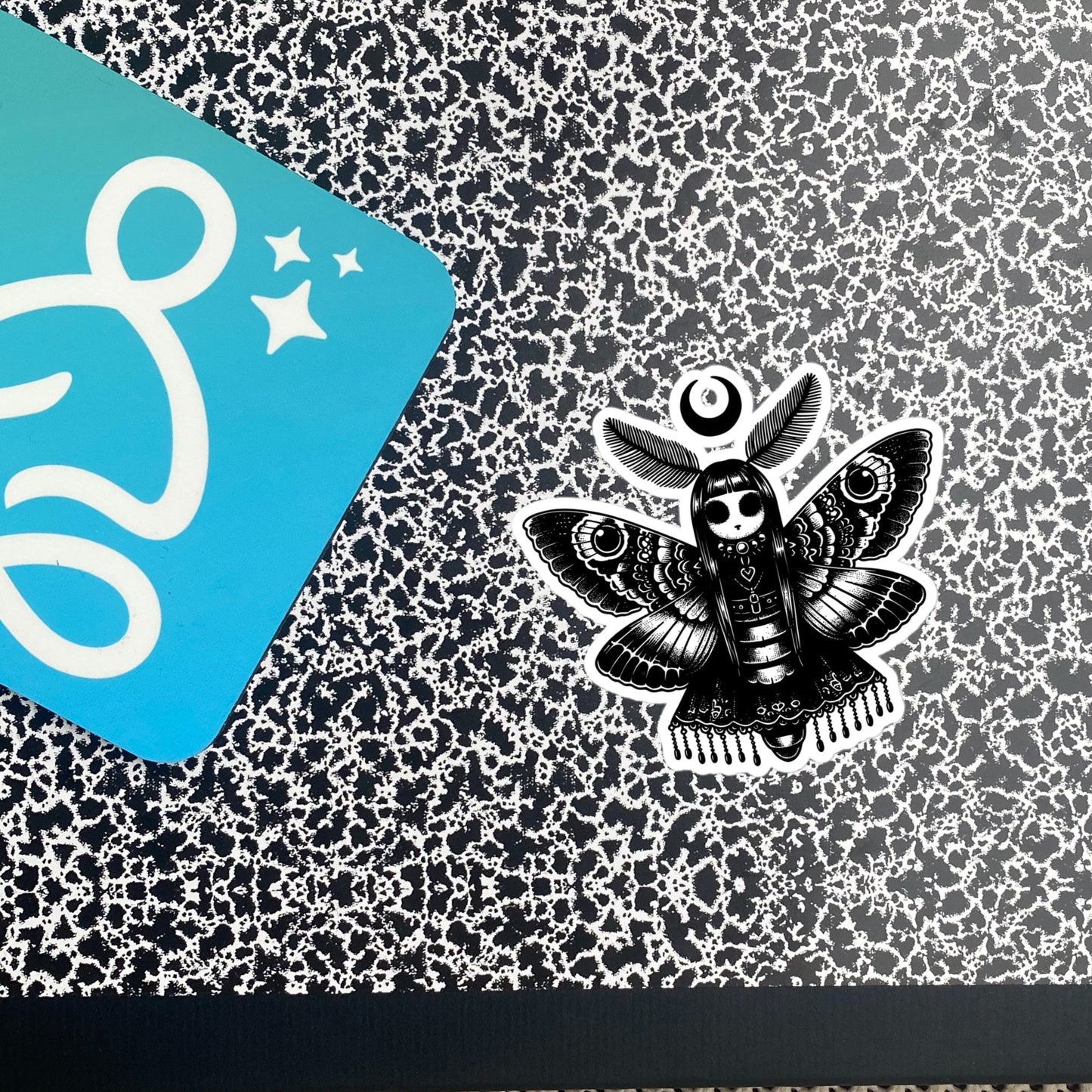 Gothic Luna Moth Sticker, Weirdcore WhimsiGoth Luna Moth Sticker, Weird Stuff, Original Design, Gift