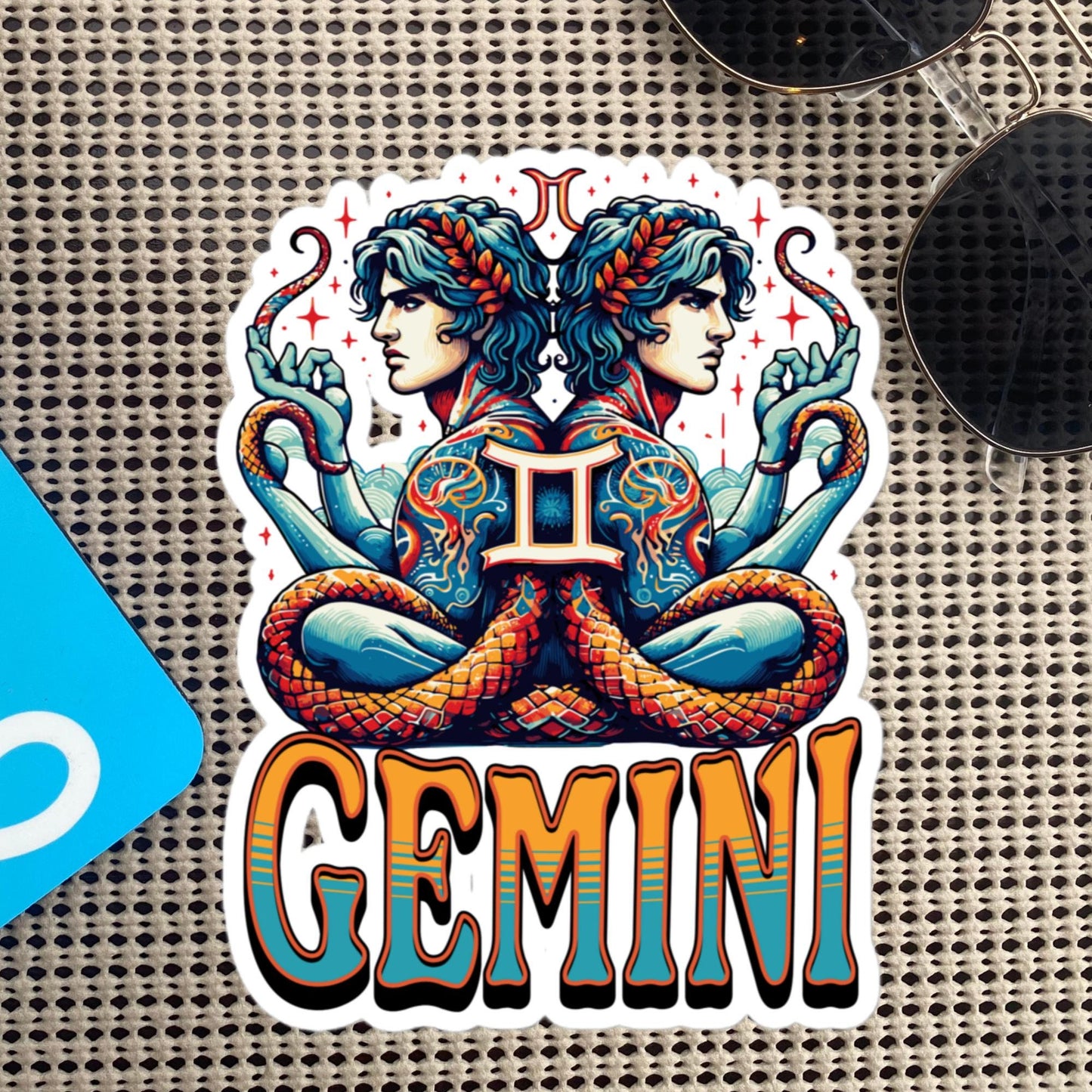 Gemini Flash Sticker, Zodiac Sign Sticker, Horoscope Custom Gemini Sticker, Multiple Sizes, Unique Gift