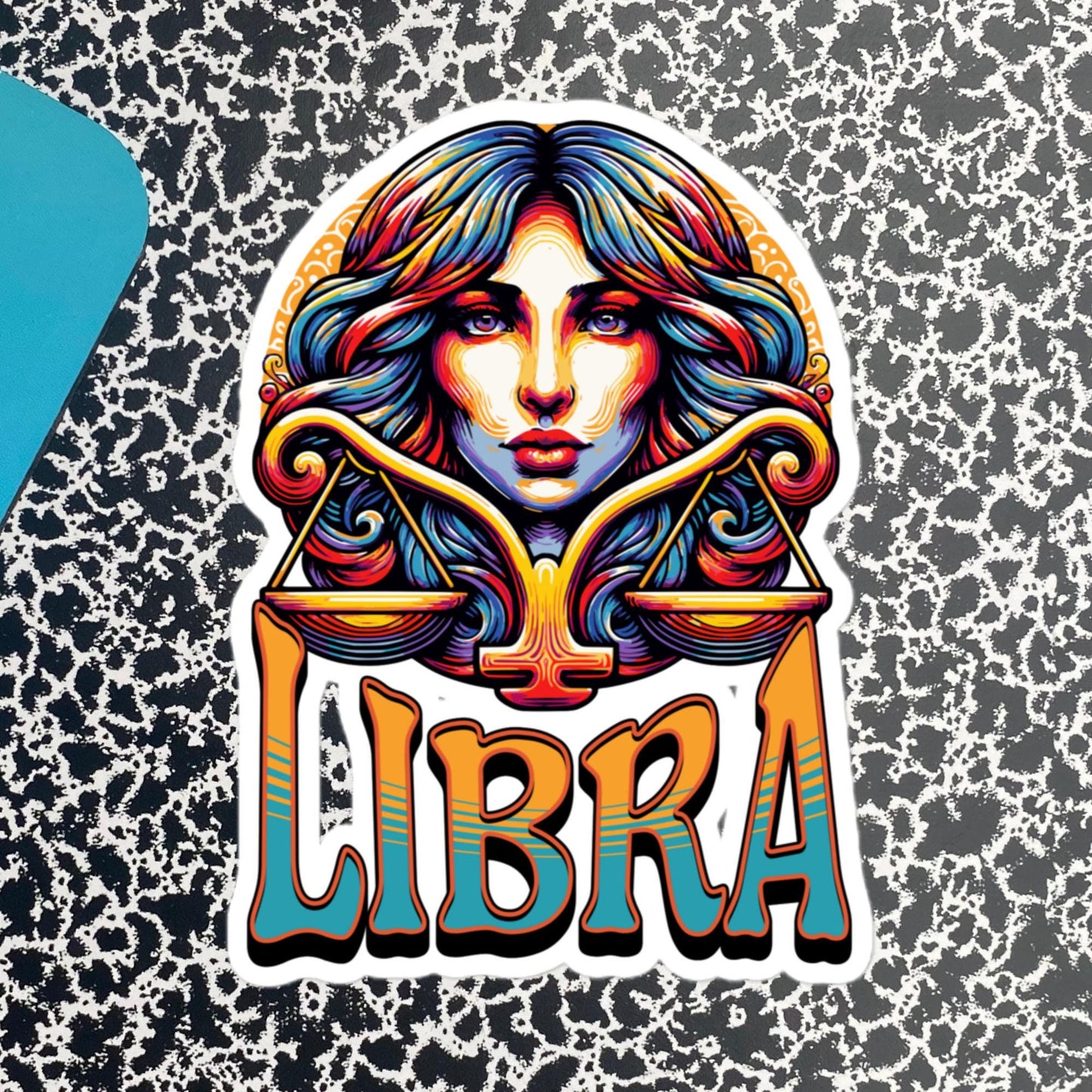 Libra Flash Sticker, Zodiac Sign Sticker, Horoscope Custom Libra Sticker, Multiple Sizes, Unique Gift