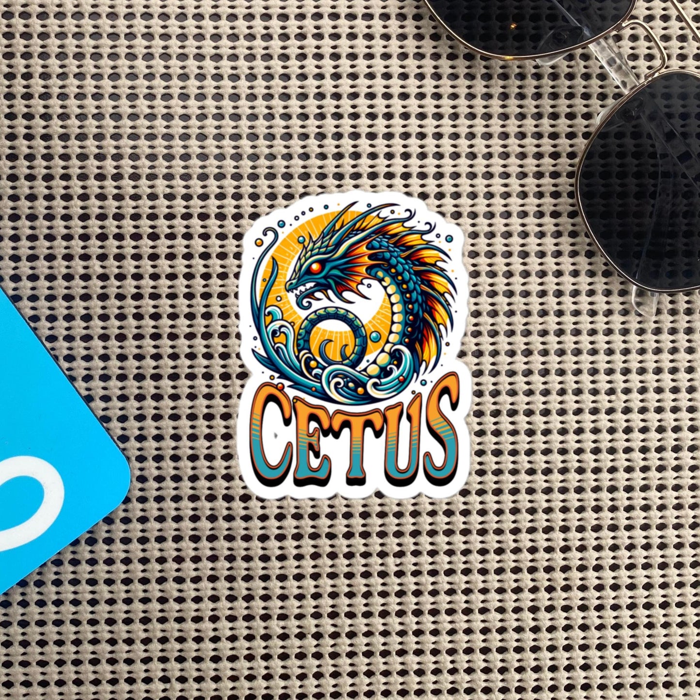 Cetus Flash Sticker, Zodiac Sign Sticker, Horoscope Custom Cetus Sticker, Multiple Sizes, Unique Gift
