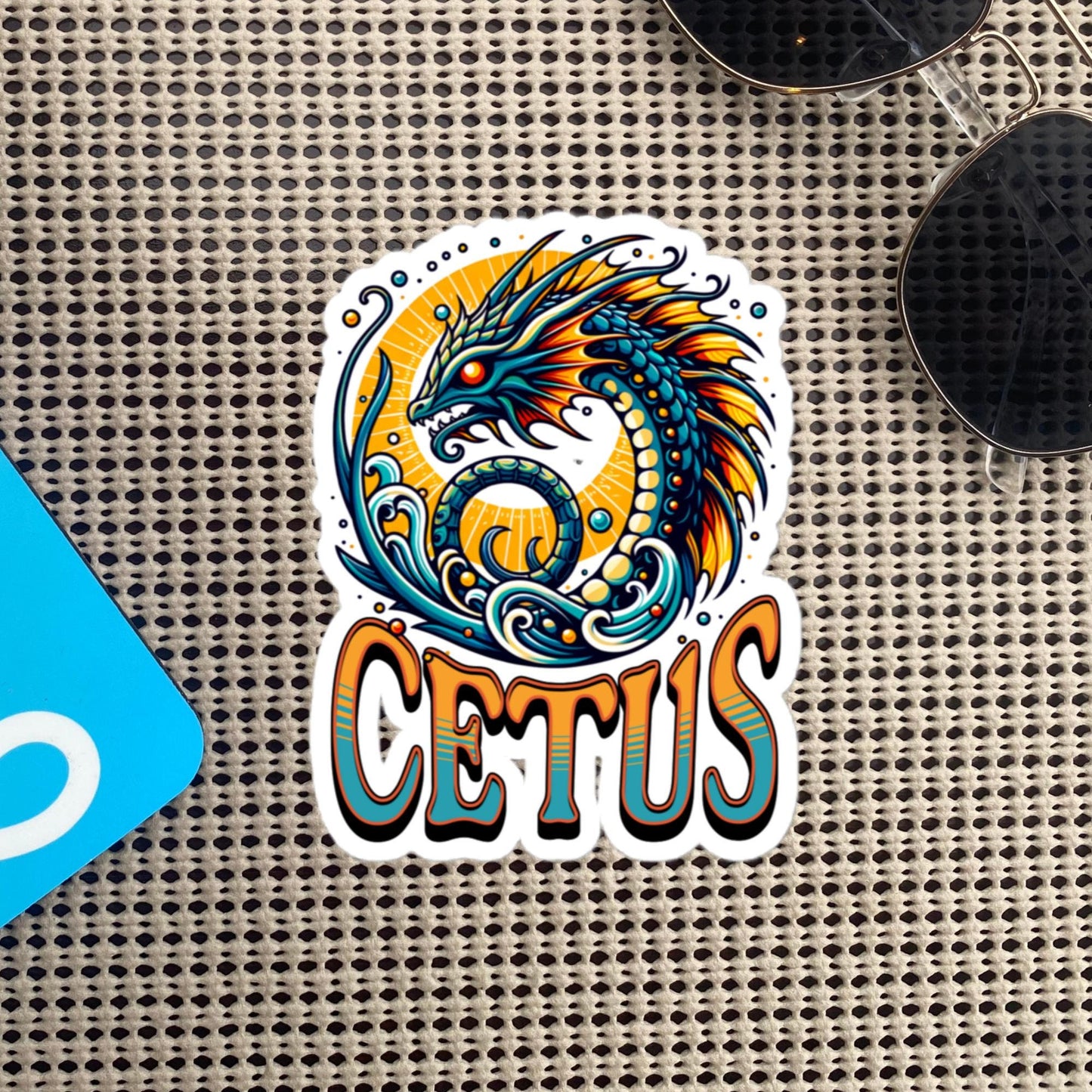 Cetus Flash Sticker, Zodiac Sign Sticker, Horoscope Custom Cetus Sticker, Multiple Sizes, Unique Gift