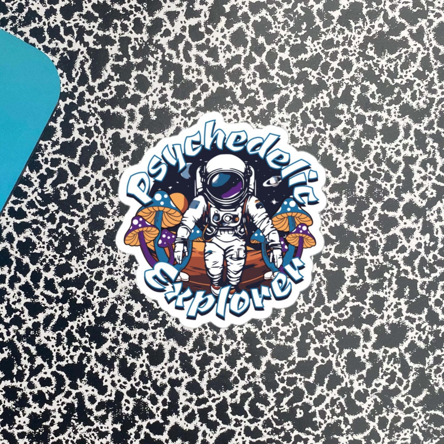 Psychedelic Explorer Weirdcore Grunge Sticker Astronaut Mushrooms Psychonaut Art
