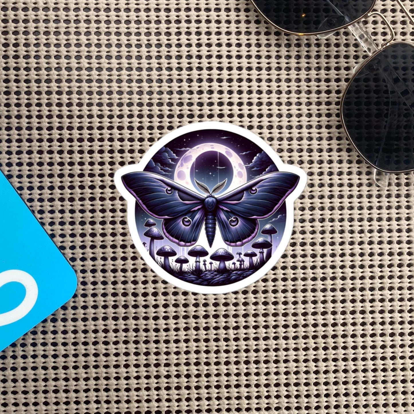 Pastel Goth WhimsiGoth Luna Moth Mushroom Sticker Original Art Dark Aesthetic Weird Stuff Unique Gift