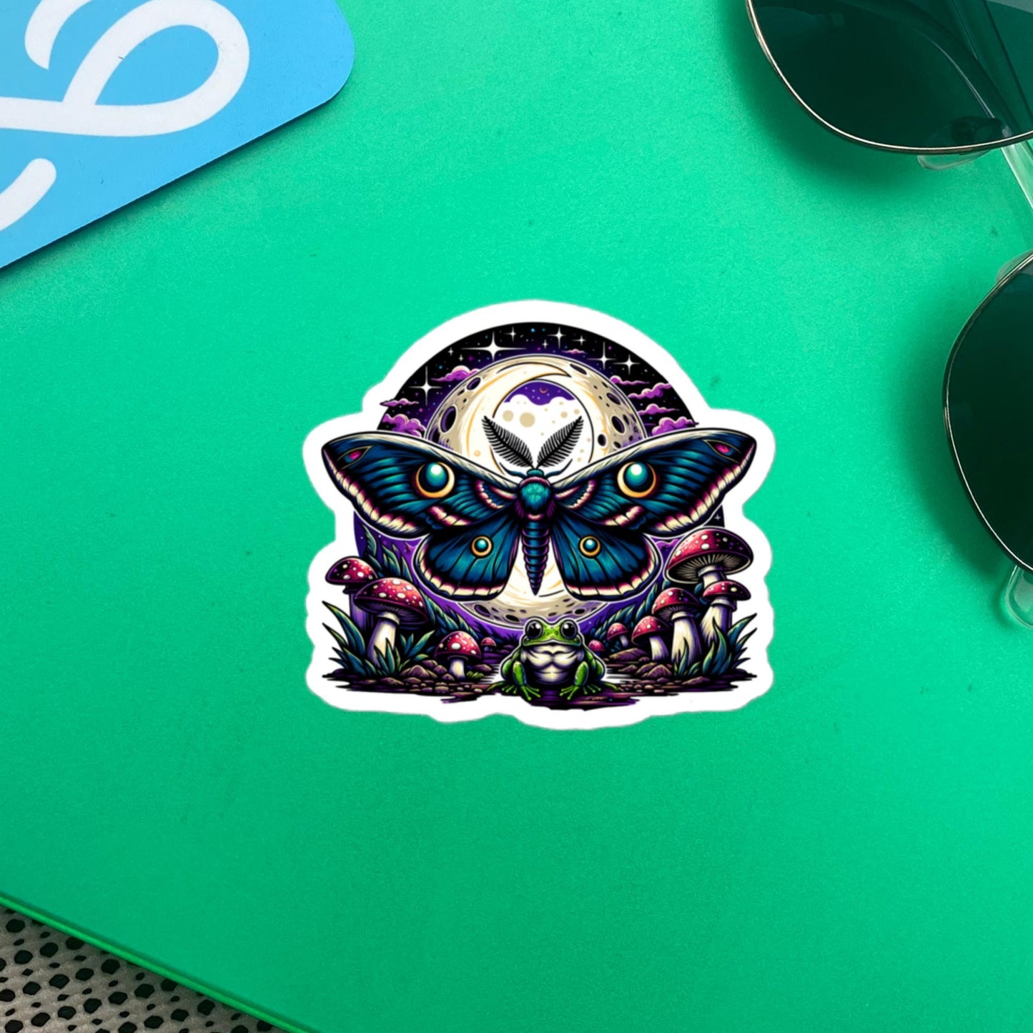 Dark Aesthetic Pastel Goth Luna Moth Mushroom WhimsiGoth Sticker Original Art Weird Stuff Unique Gift