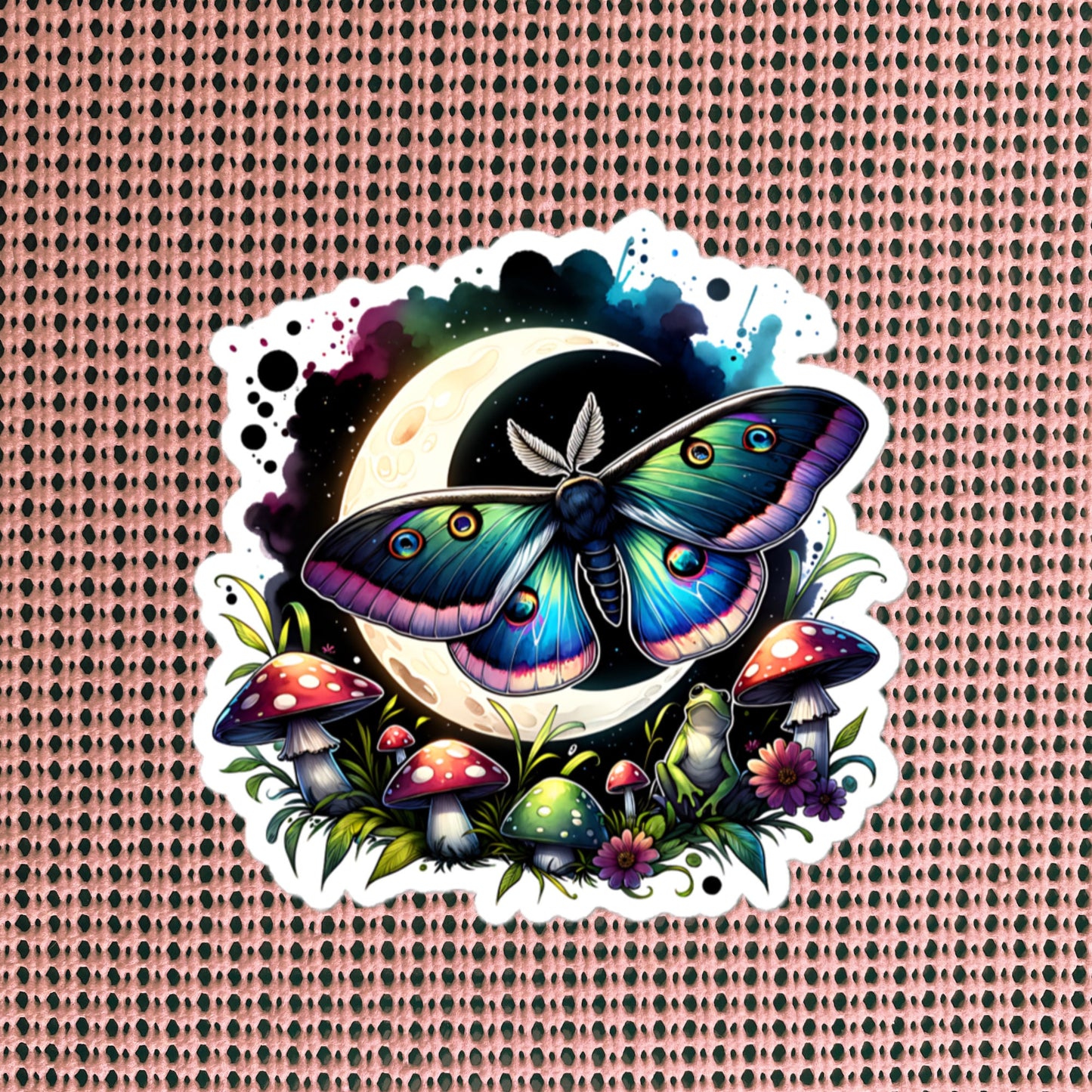 Dark Aesthetic Pastel Goth Luna Moth Sticker Mushroom WhimsiGoth Sticker Weird Stuff Unique Gift Original Art