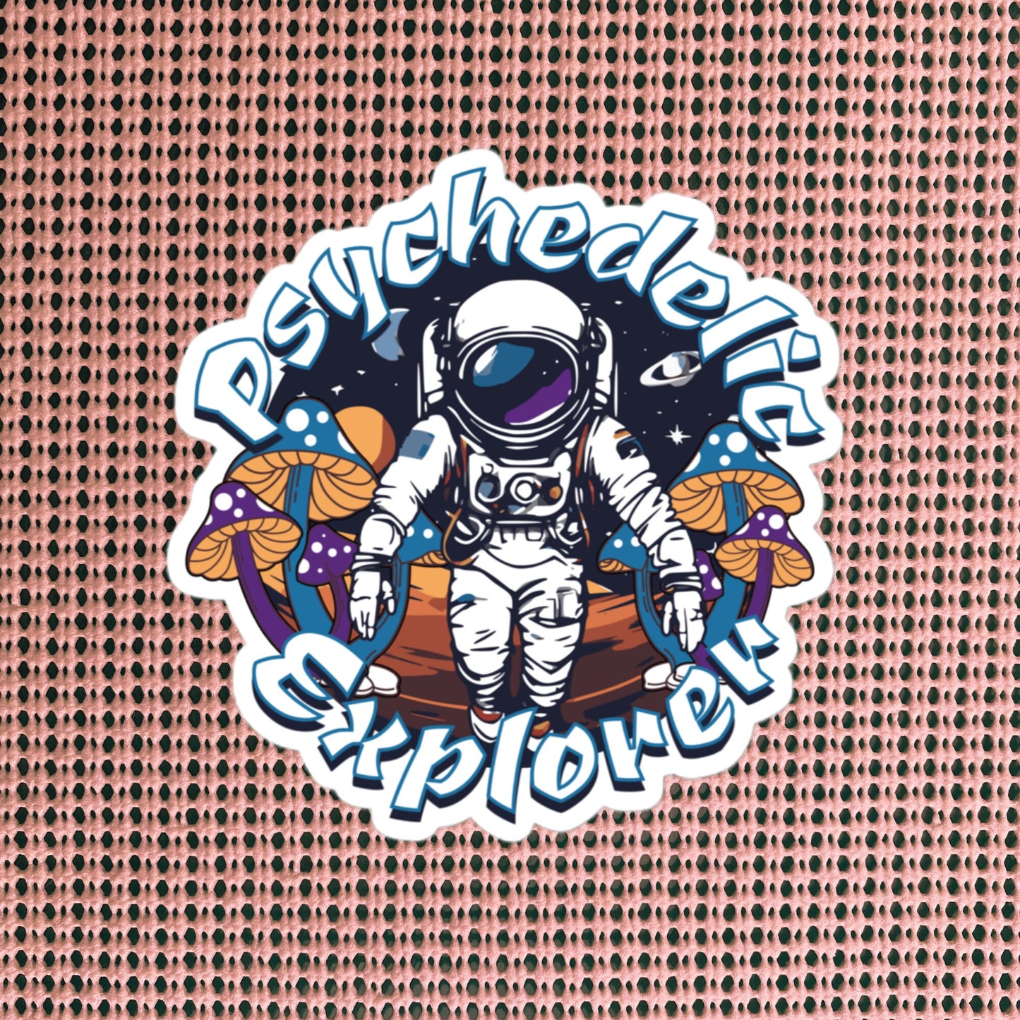 Psychedelic Explorer Weirdcore Grunge Sticker Astronaut Mushrooms Psychonaut Art