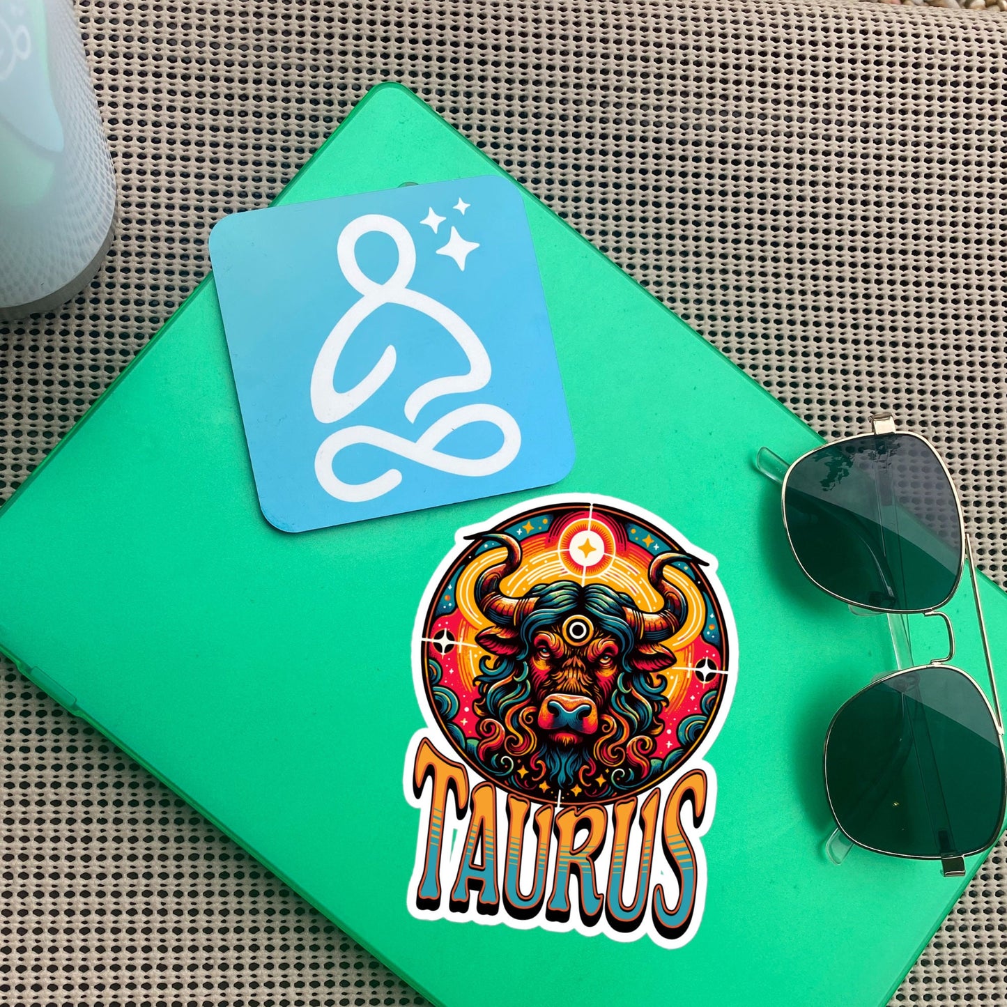 Taurus Flash Sticker, Zodiac Sign Sticker, Horoscope Custom Taurus Sticker, Multiple Sizes, Unique Gift