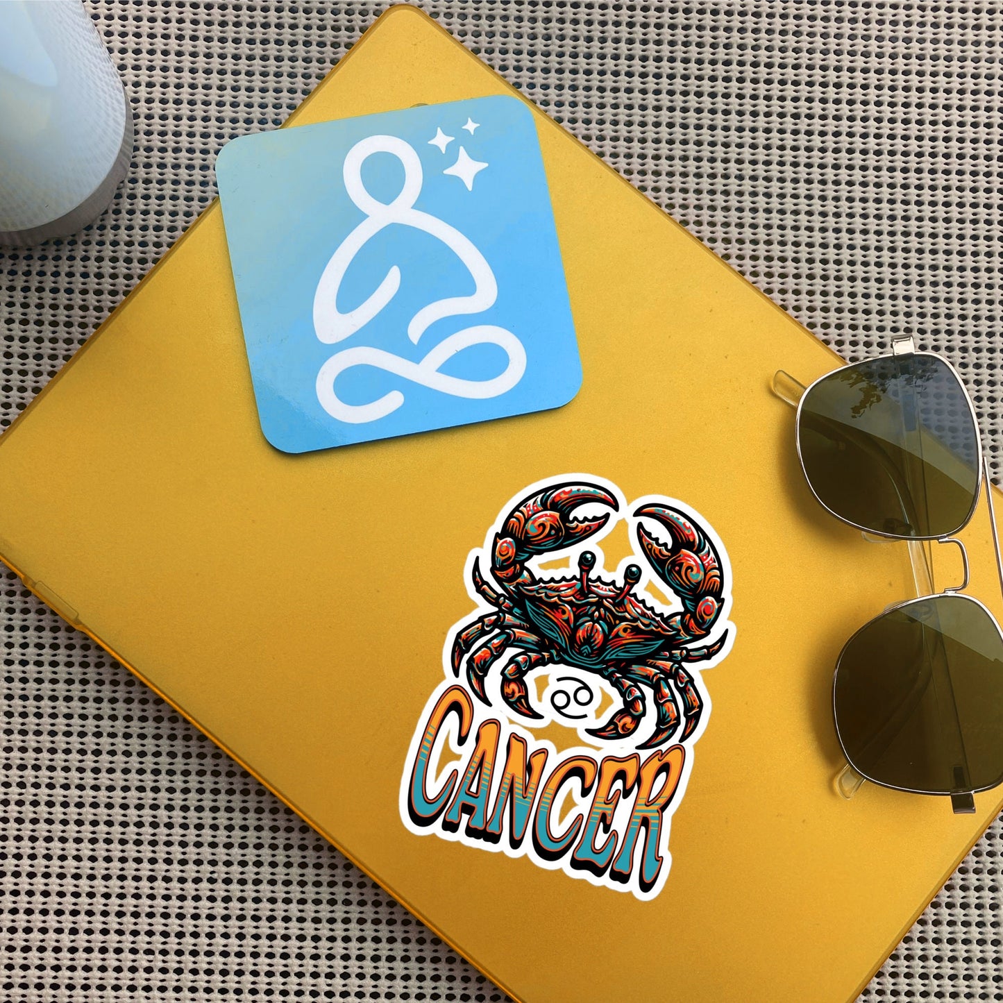 Cancer Flash Sticker, Zodiac Sign Sticker, Horoscope Custom Cancer Sticker, Multiple Sizes, Unique Gift