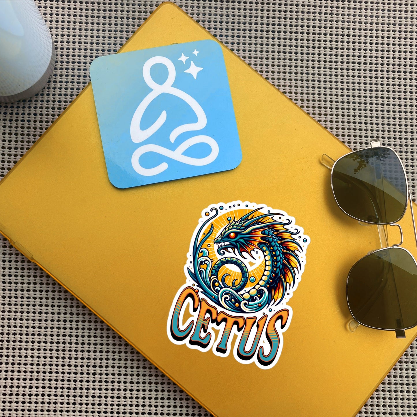 Cetus Flash Sticker, Zodiac Sign Sticker, Horoscope Custom Cetus Sticker, Multiple Sizes, Unique Gift