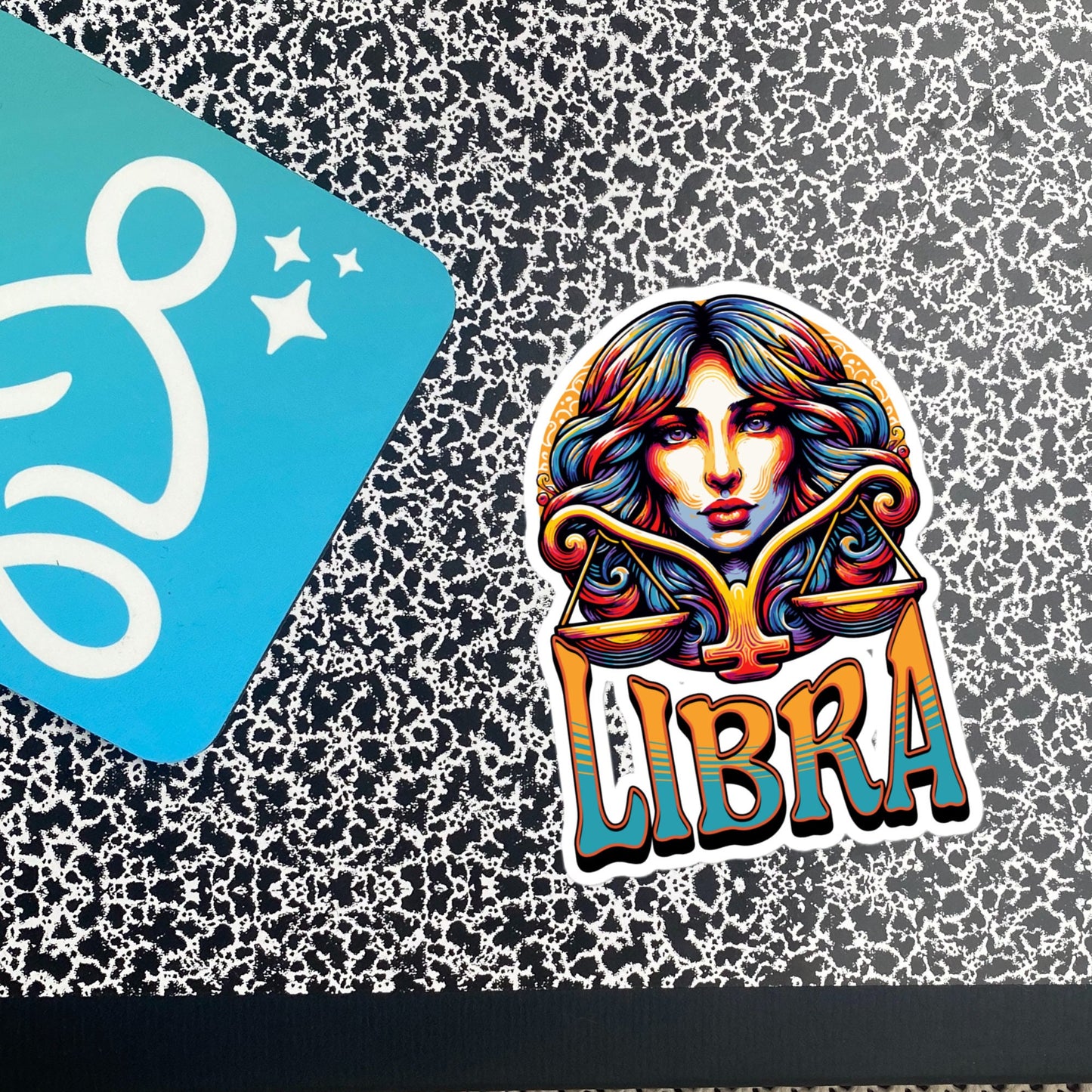 Libra Flash Sticker, Zodiac Sign Sticker, Horoscope Custom Libra Sticker, Multiple Sizes, Unique Gift