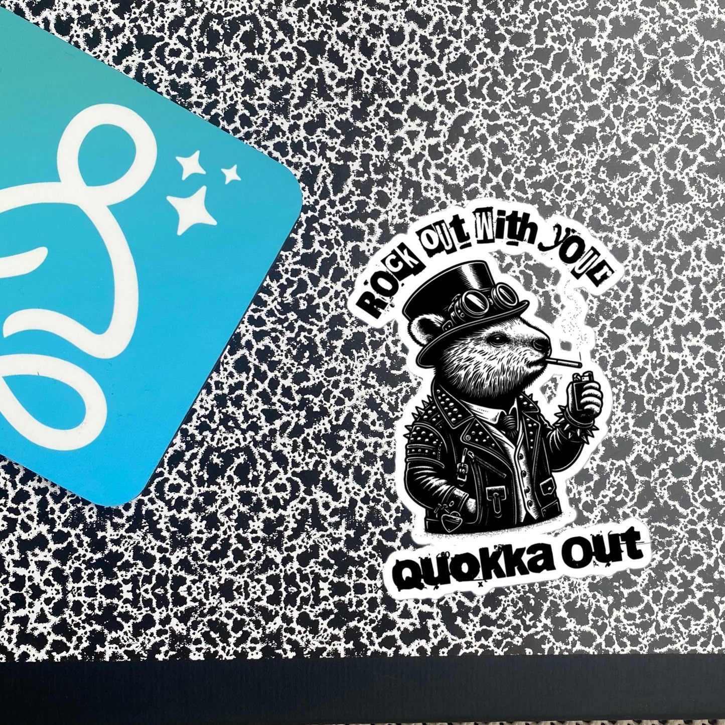 Rock Out With Your Quokka Out Punkrock Weirdcore Vinyl Sticker