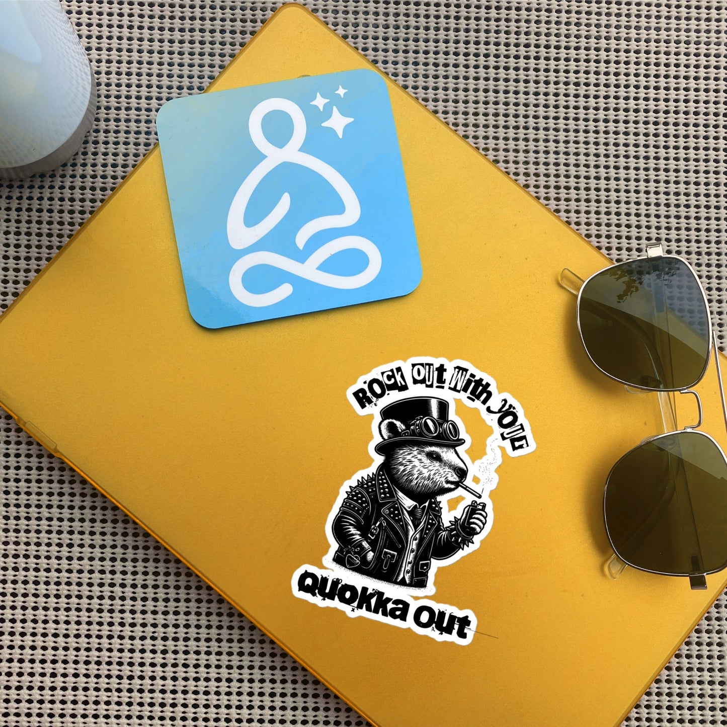 Rock Out With Your Quokka Out Punkrock Weirdcore Vinyl Sticker