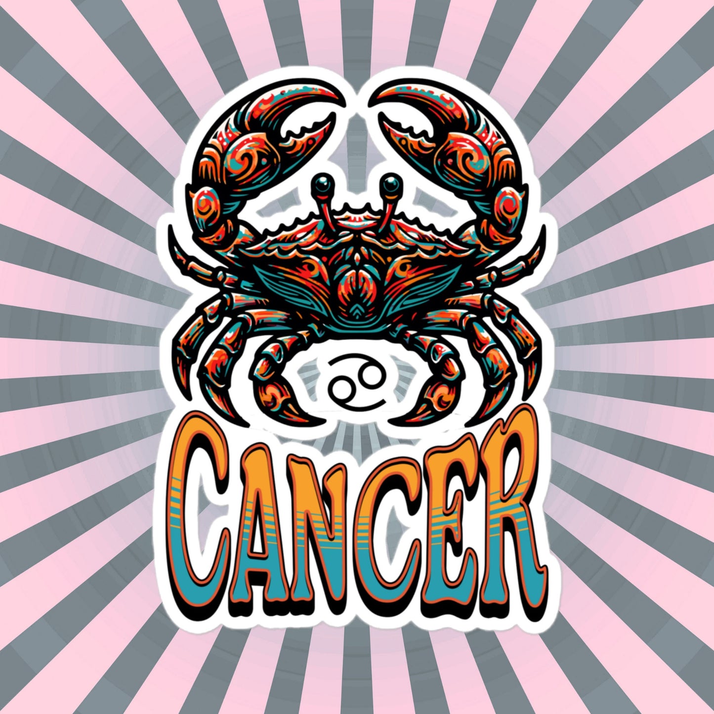 Cancer Flash Sticker, Zodiac Sign Sticker, Horoscope Custom Cancer Sticker, Multiple Sizes, Unique Gift