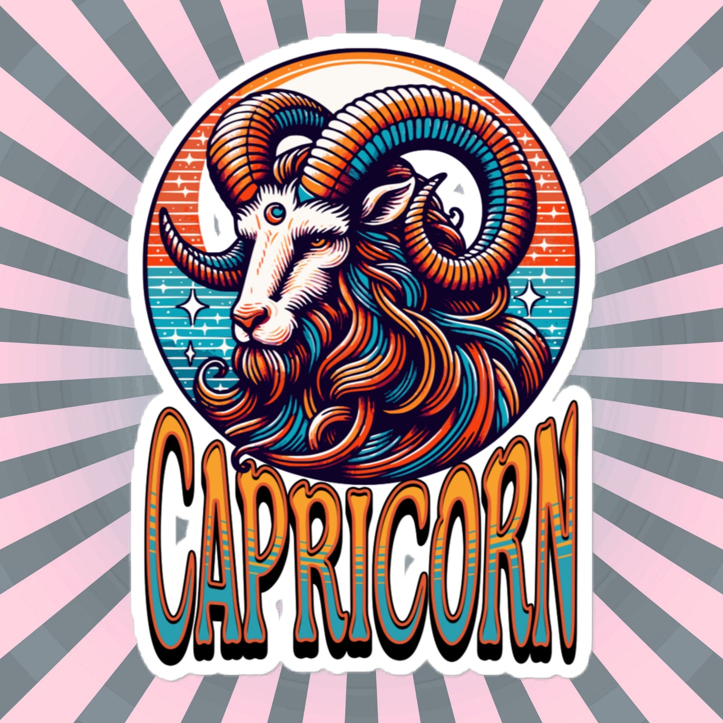 Capricorn Flash Sticker, Zodiac Sign Sticker, Horoscope Custom Capricorn Sticker, Multiple Sizes, Unique Gift