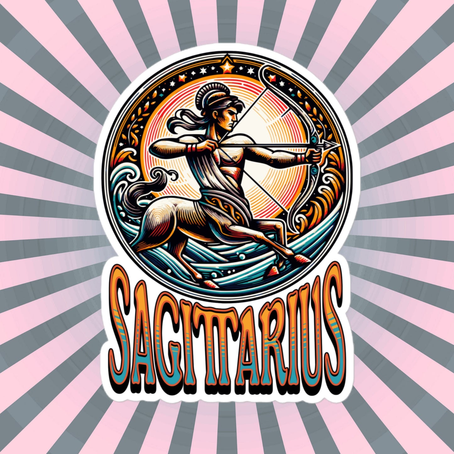 Sagittarius Flash Sticker, Zodiac Sign Sticker, Horoscope Custom Sagittarius Sticker, Multiple Sizes, Unique Gift