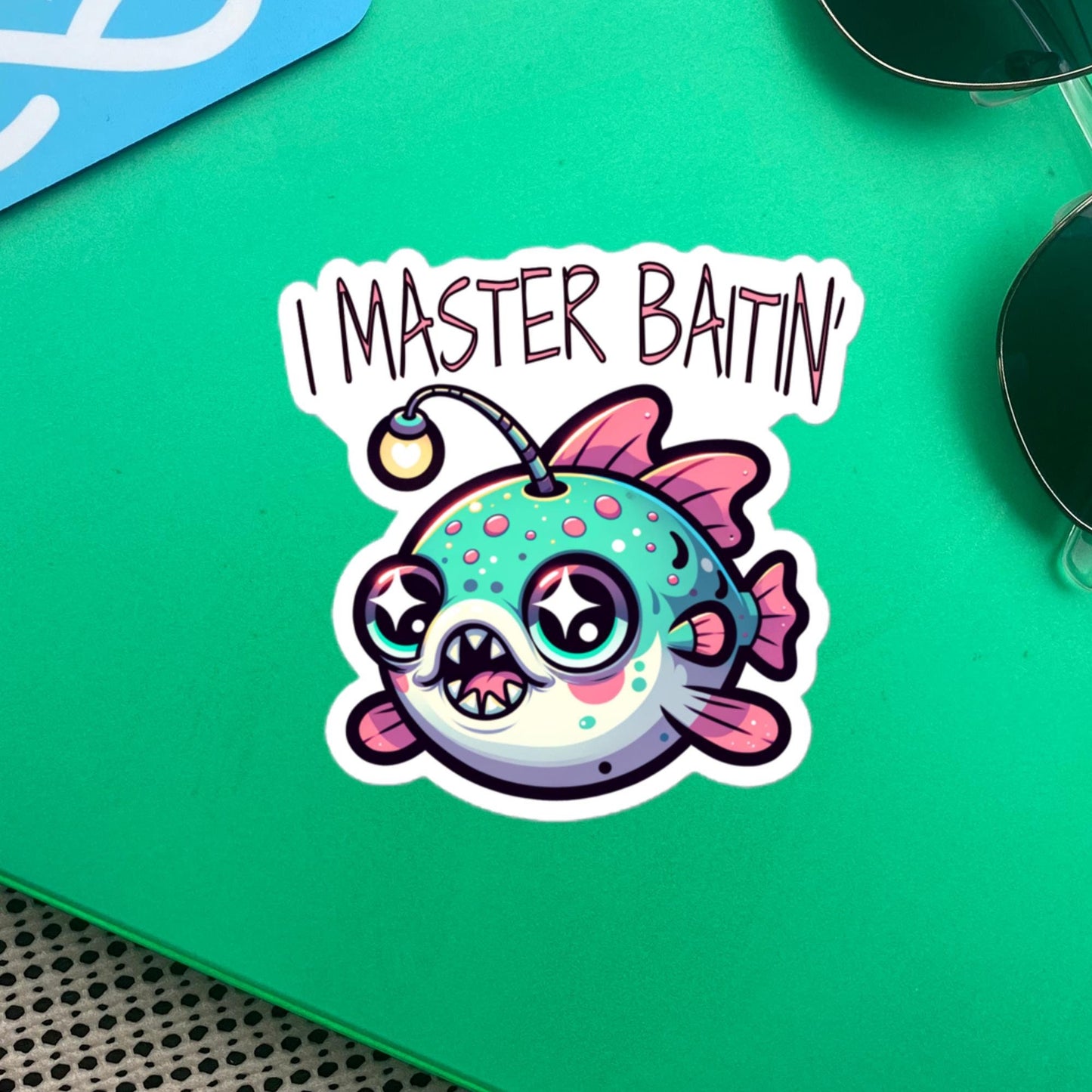 Weirdcore Pastel Goth Grunge Cute Anglerfish Vinyl Sticker Weird Stuff Oddcore Fish Waterproof Sticker