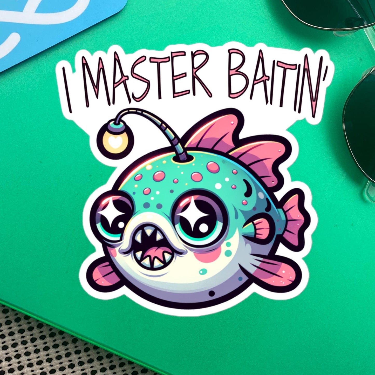 Weirdcore Pastel Goth Grunge Cute Anglerfish Vinyl Sticker Weird Stuff Oddcore Fish Waterproof Sticker