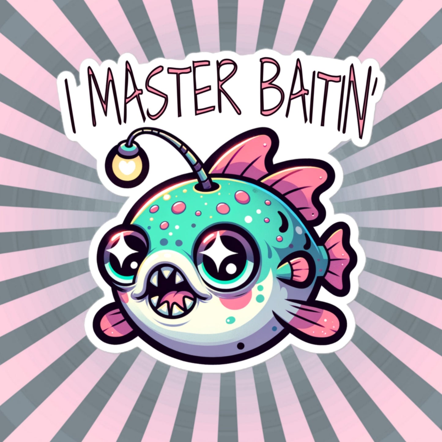 Weirdcore Pastel Goth Grunge Cute Anglerfish Vinyl Sticker Weird Stuff Oddcore Fish Waterproof Sticker