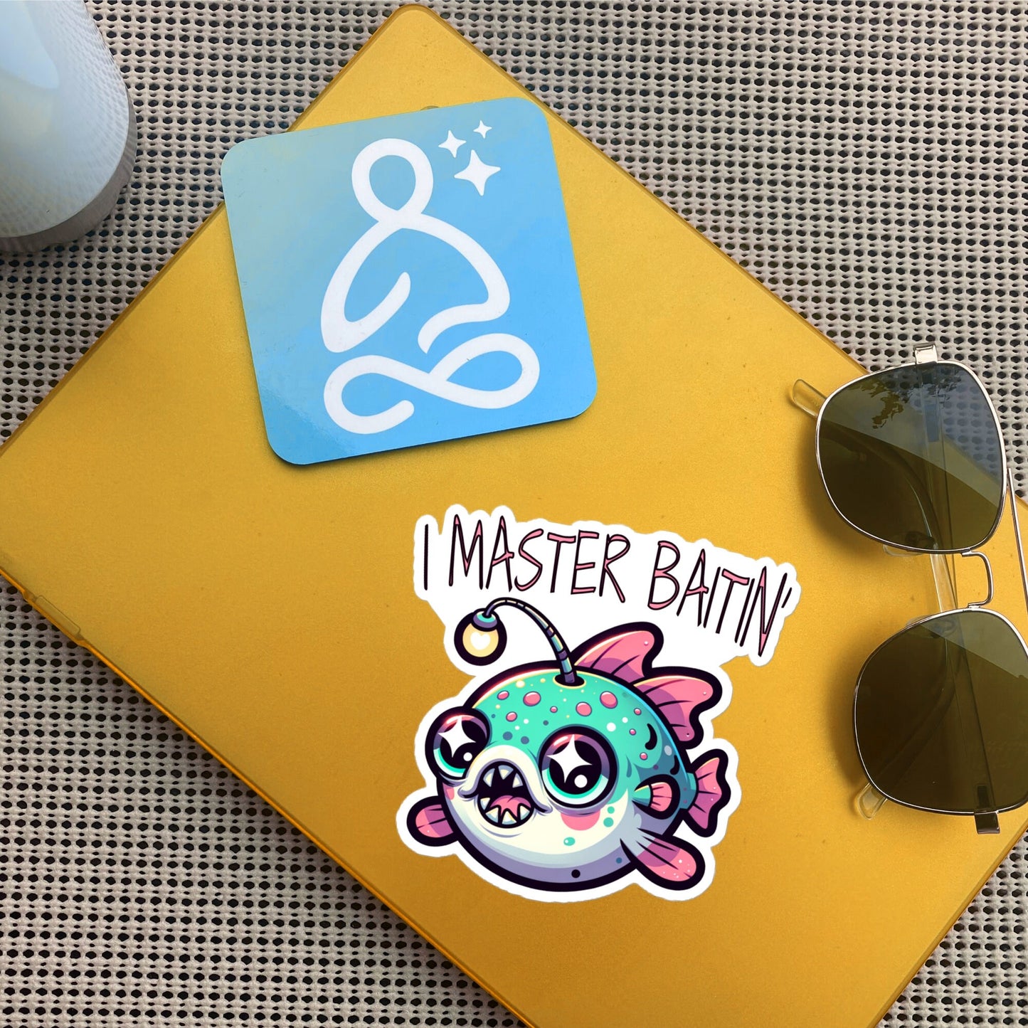 Weirdcore Pastel Goth Grunge Cute Anglerfish Vinyl Sticker Weird Stuff Oddcore Fish Waterproof Sticker